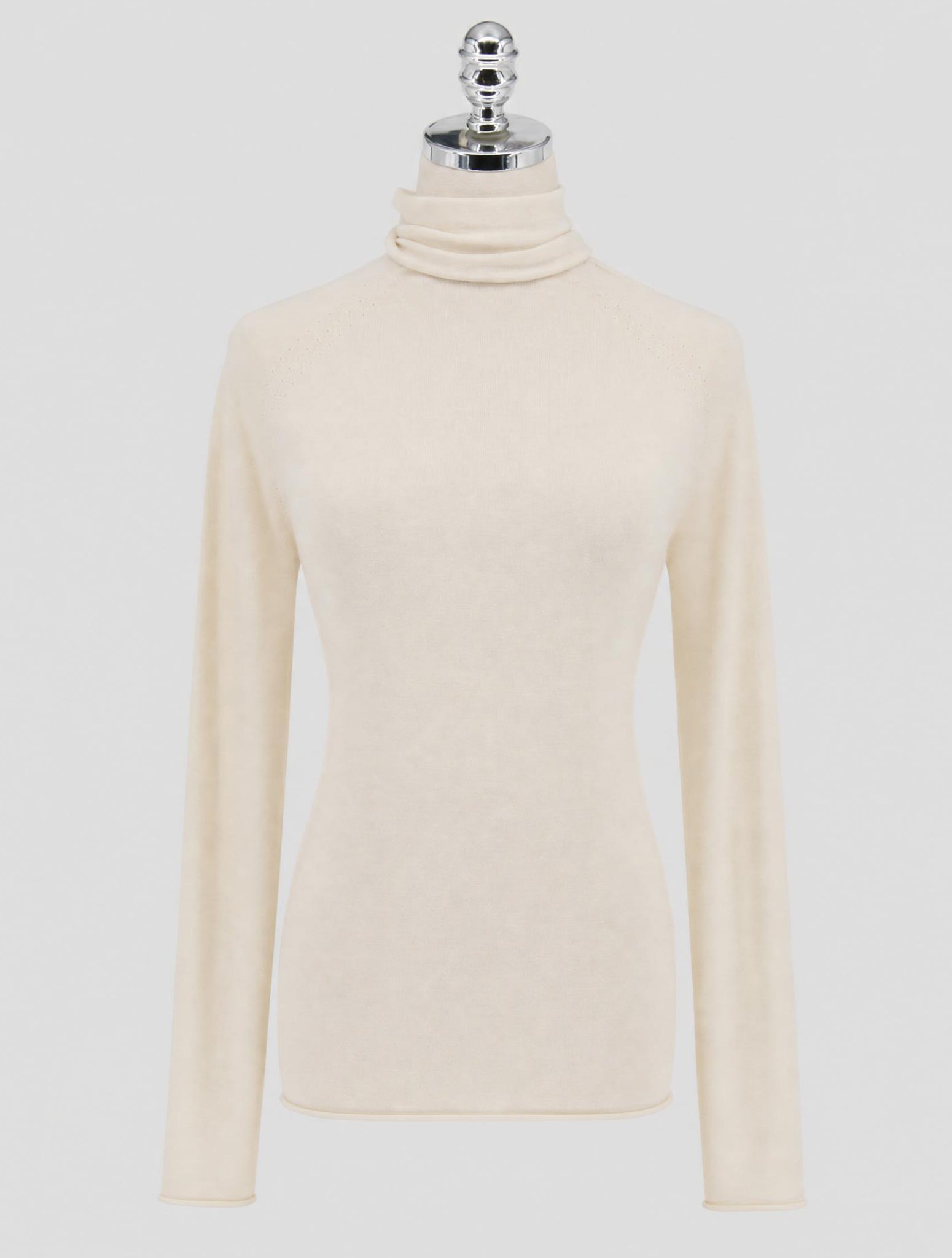 Kiton White Cashmere Silk Sweater Turtleneck Women