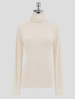 Kiton White Cashmere Silk Sweater Turtleneck Women