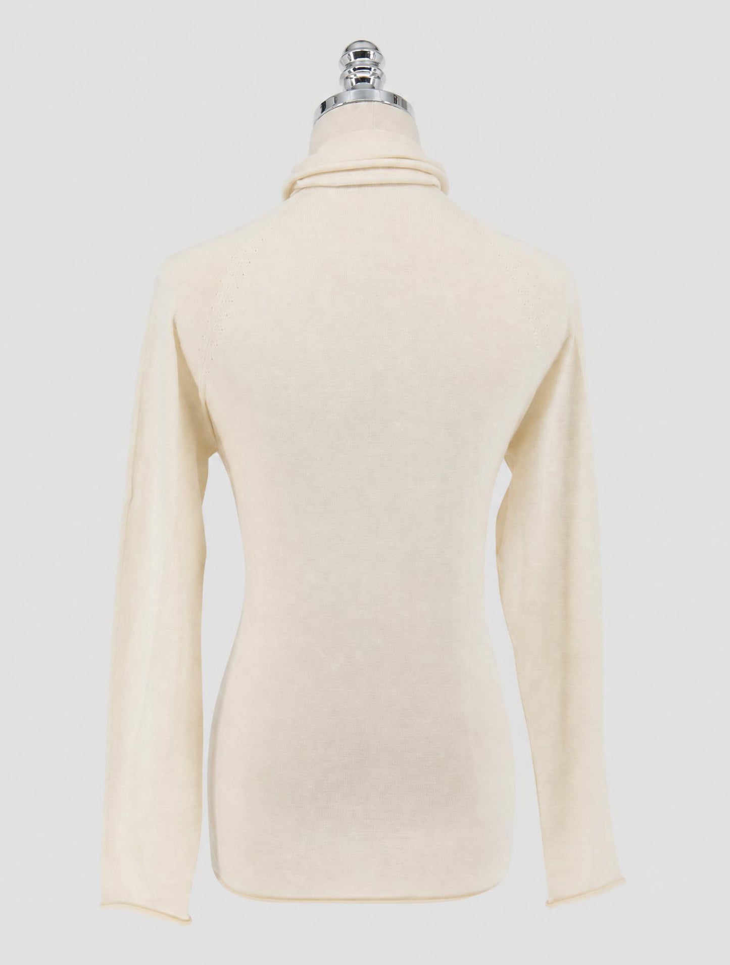 Kiton White Cashmere Silk Sweater Turtleneck Women