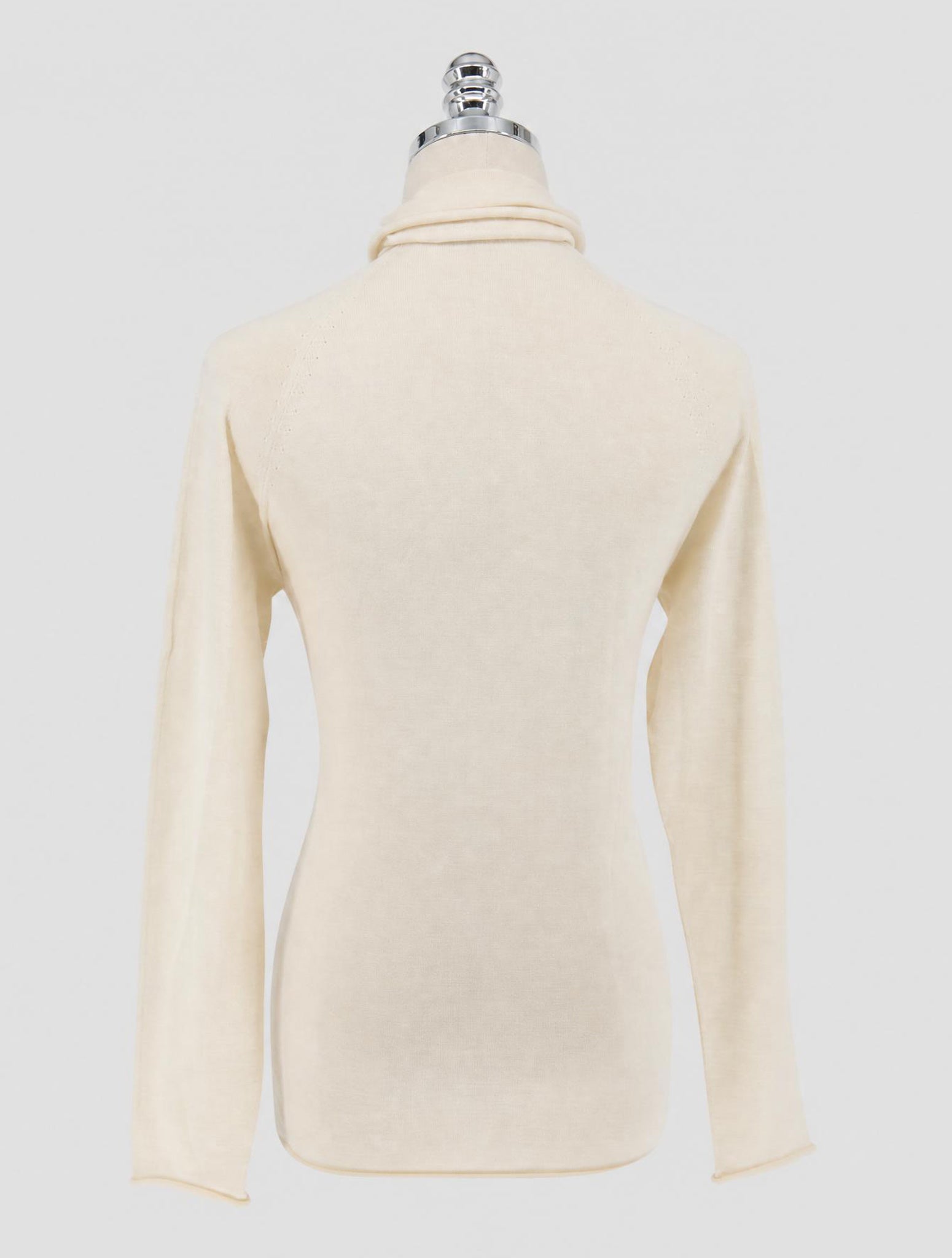 Kiton White Cashmere Silk Sweater Turtleneck Women