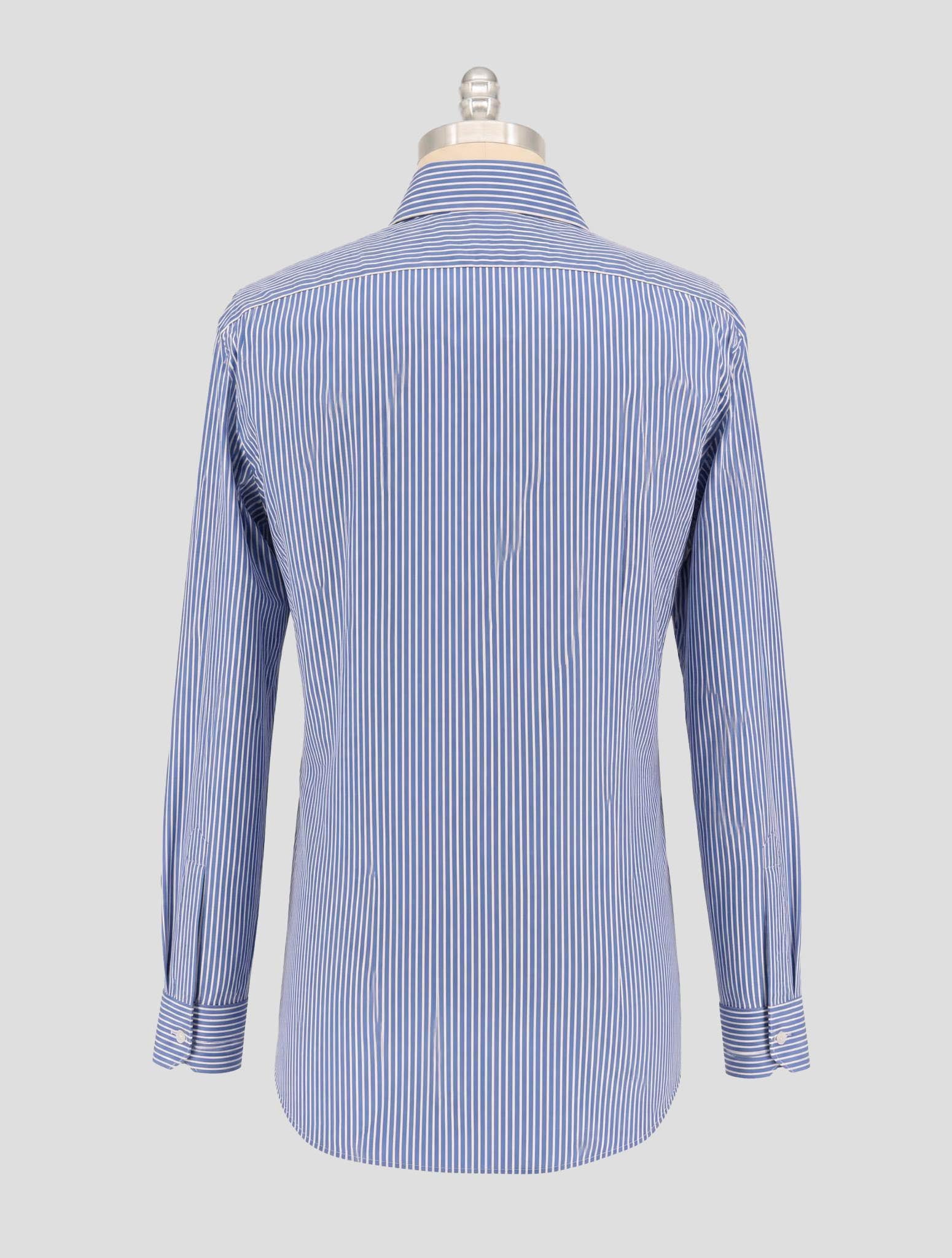 Kiton Blue White Cotton Pa Ea Shirt