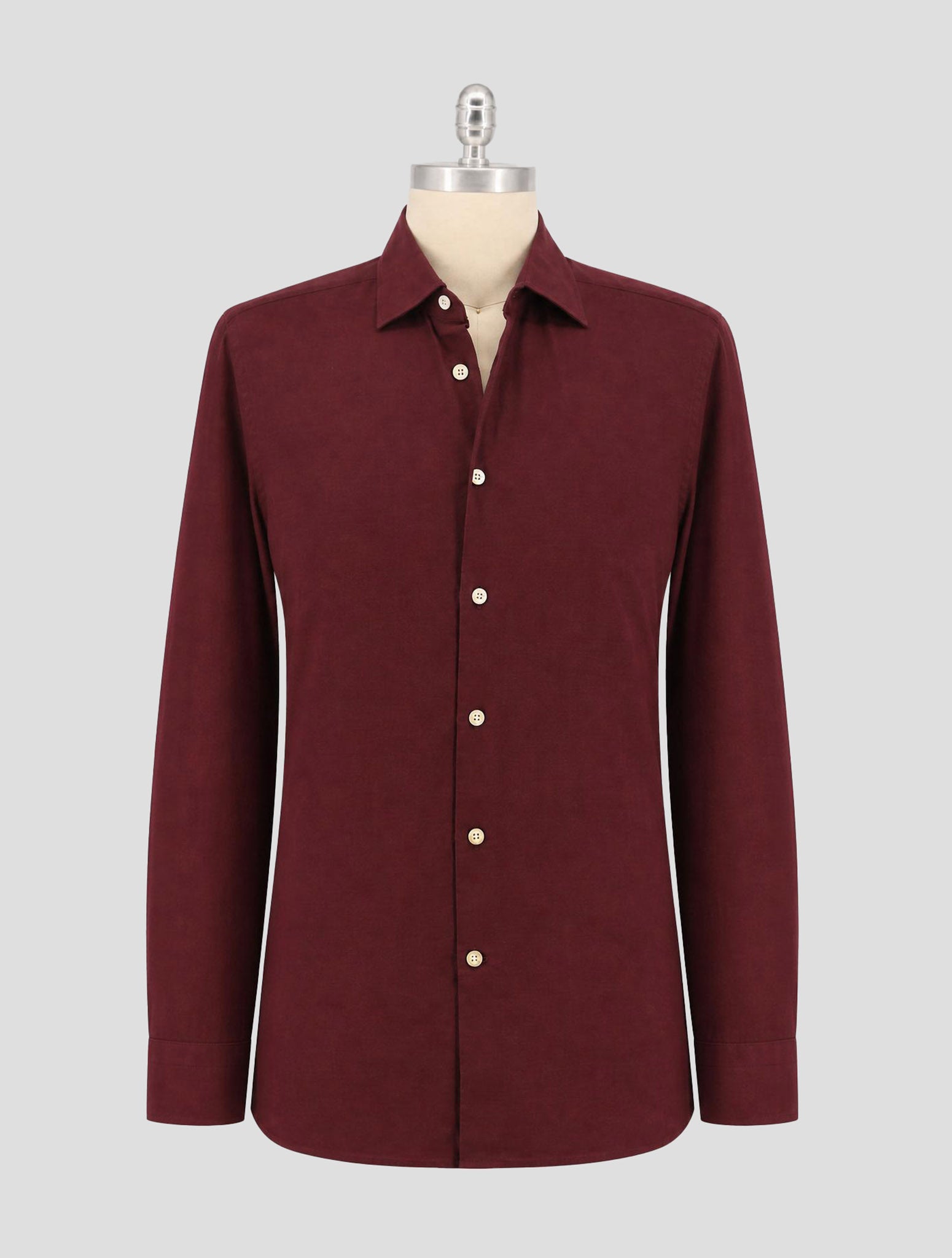 Kiton Burgundy Cotton Shirt