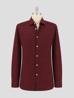 Kiton Burgundy Cotton Shirt