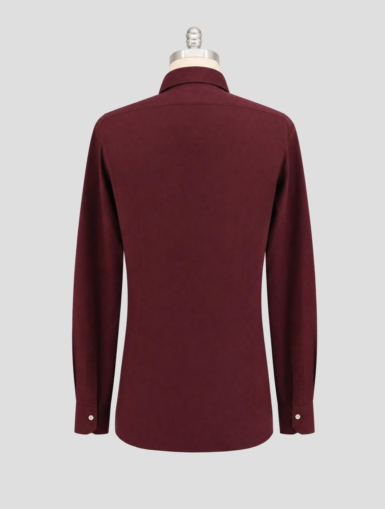 Kiton Burgundy Cotton Shirt