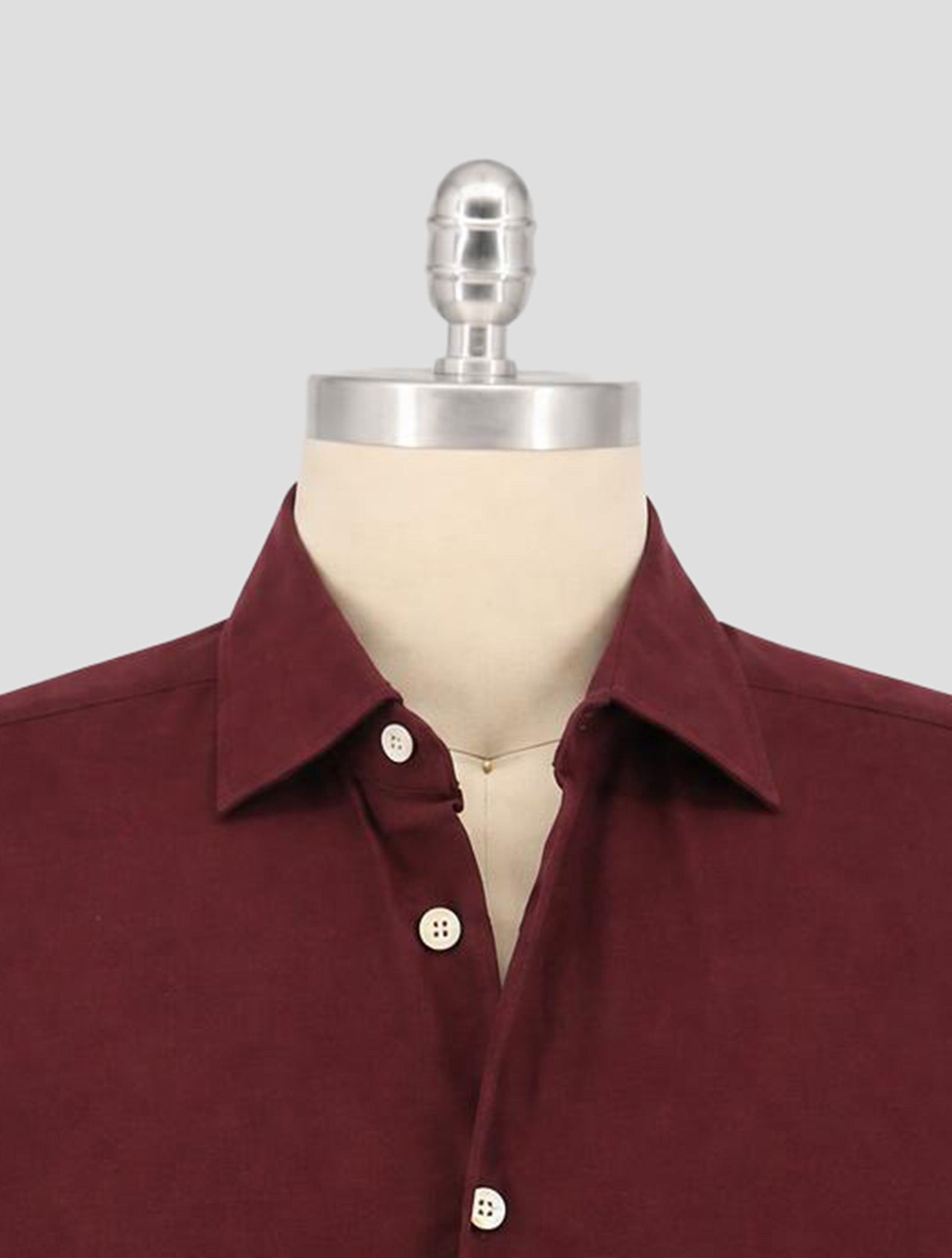 Kiton Burgundy Cotton Shirt