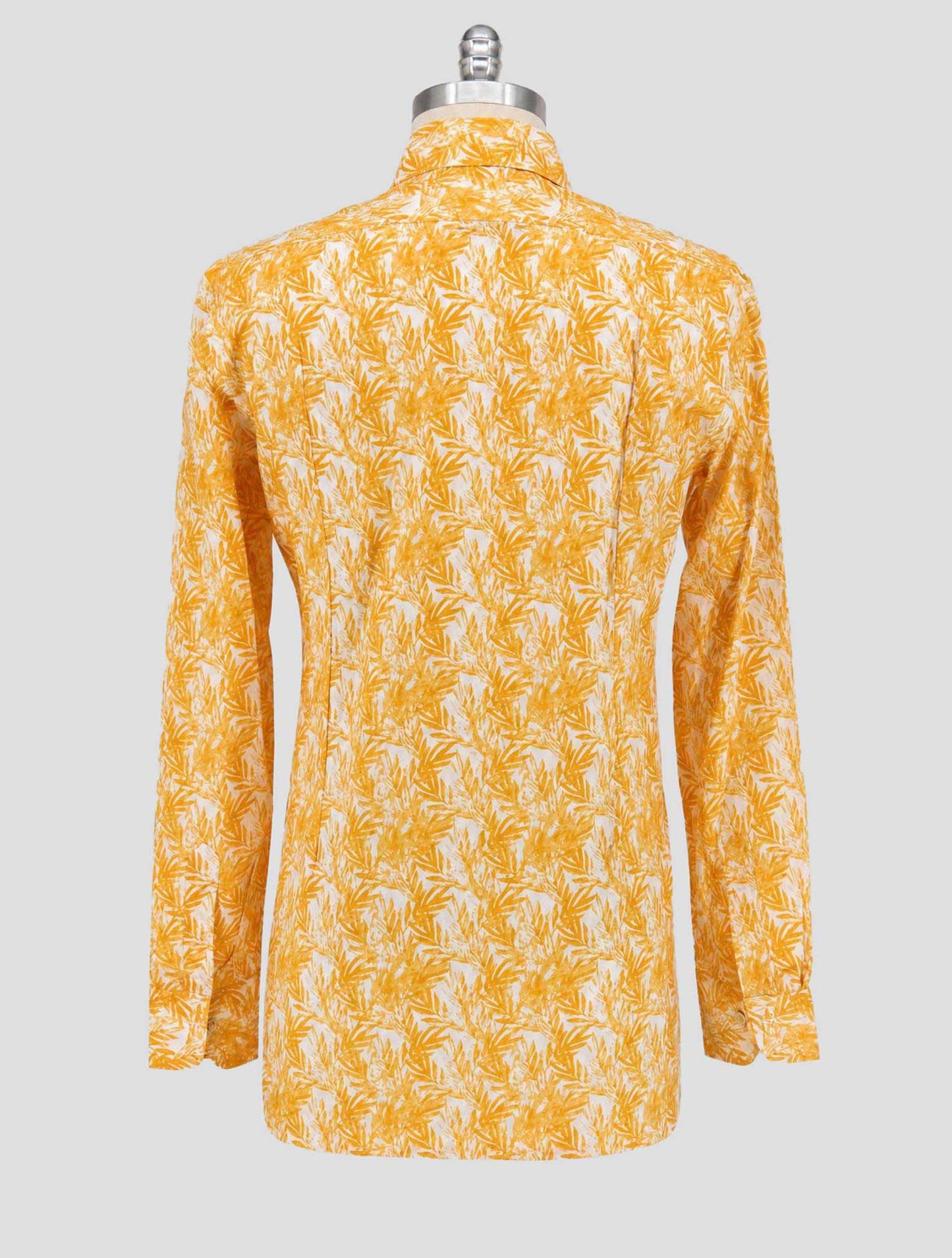Kiton Orange White Cotton Shirt