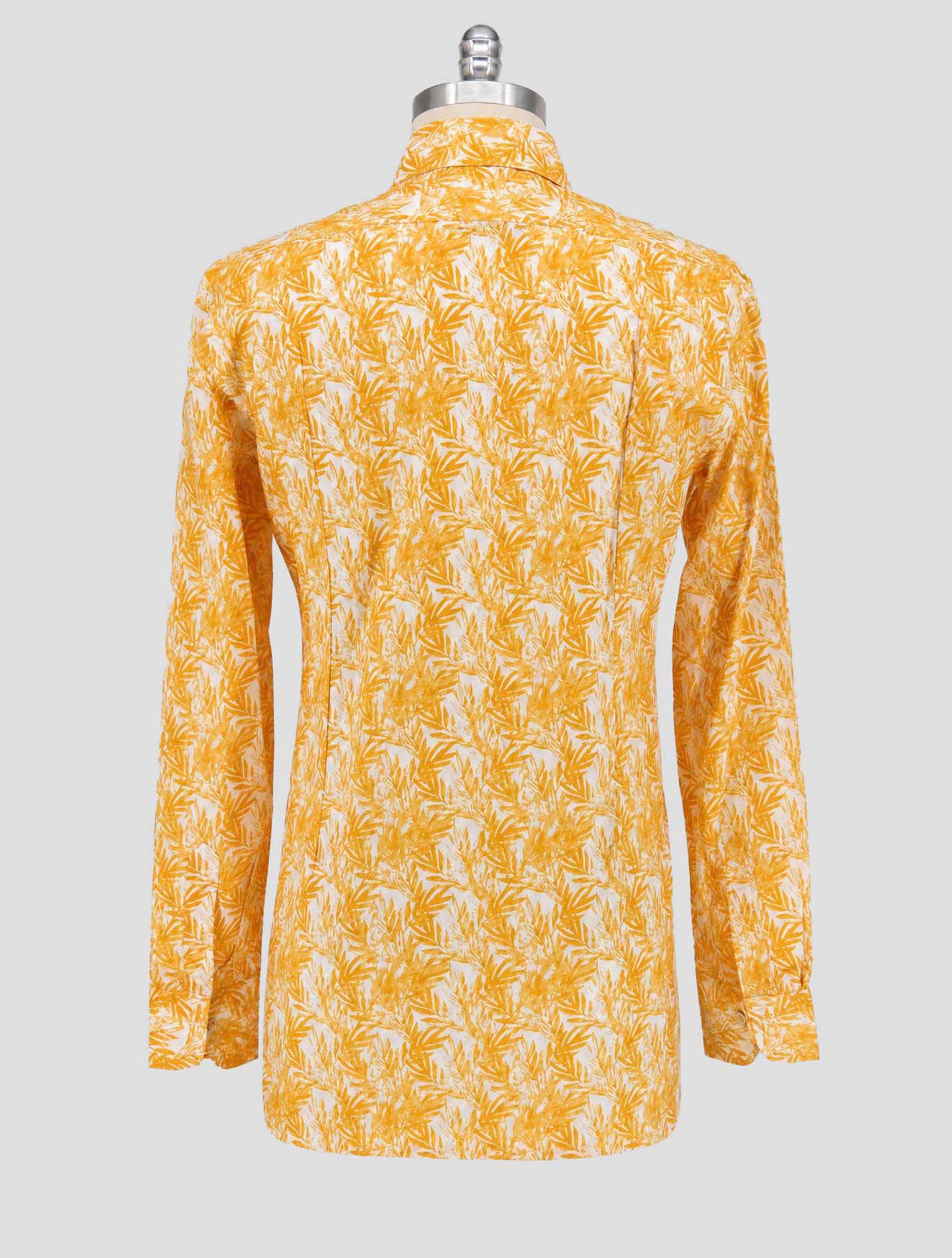 Kiton Orange White Cotton Shirt