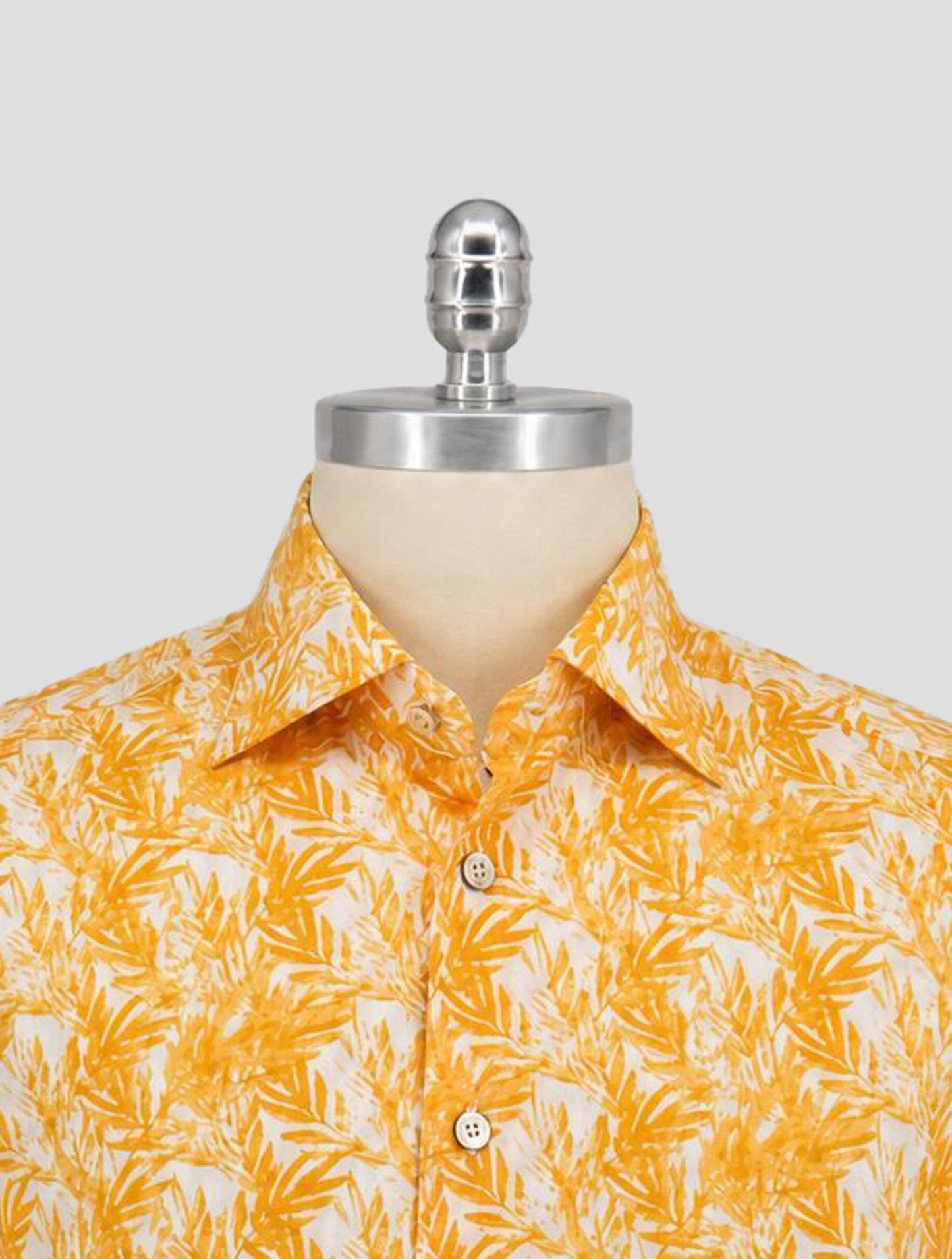 Kiton Orange White Cotton Shirt