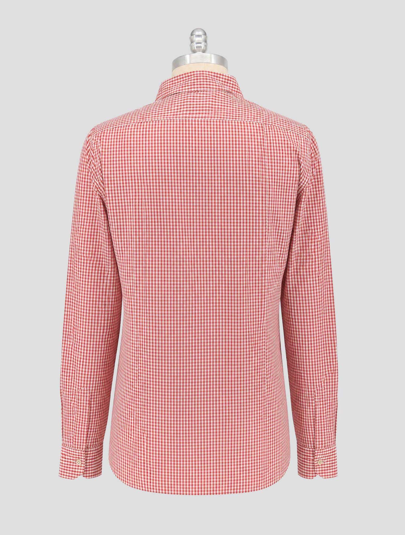 Kiton Red White Cotton Shirt