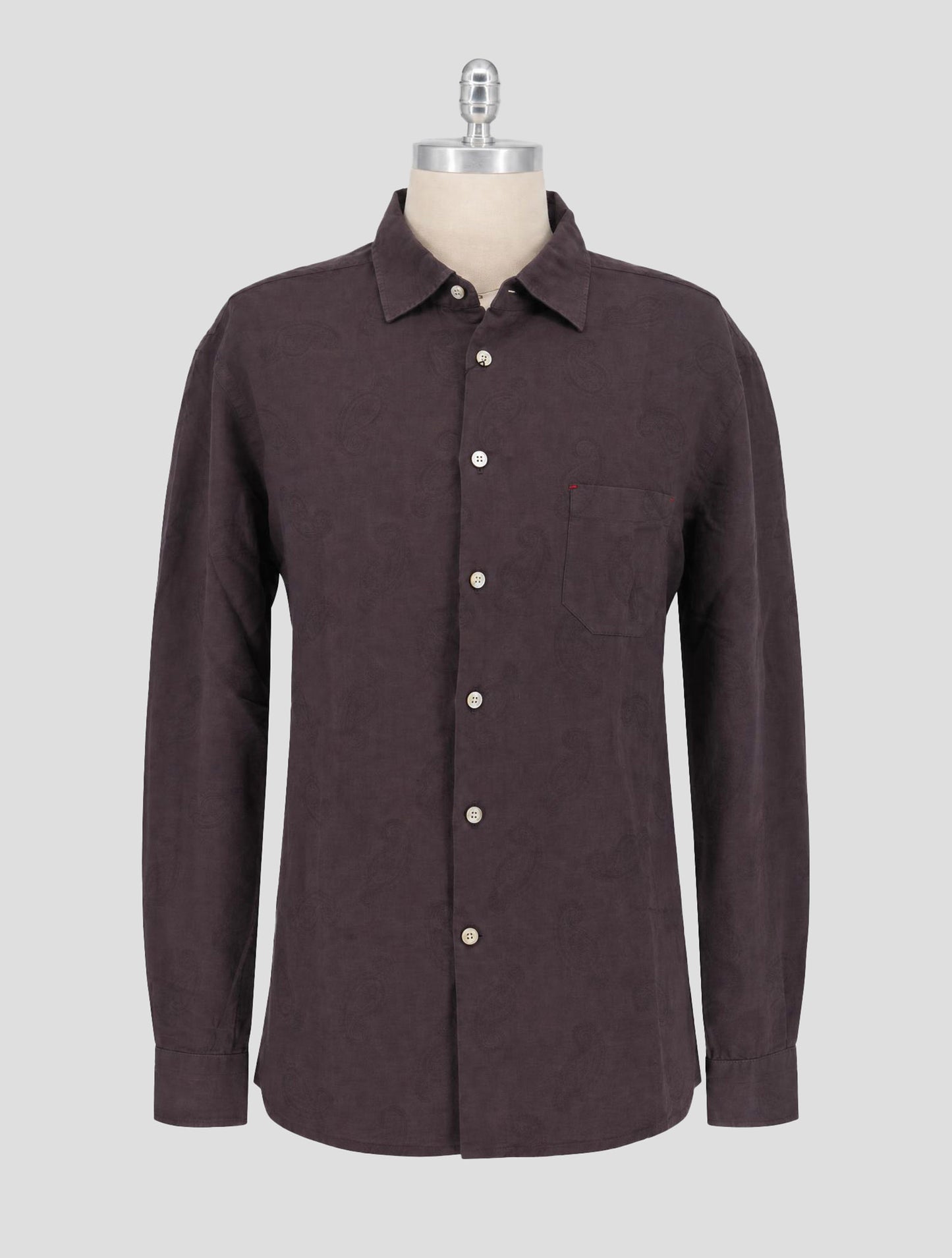 Kiton Brown Cotton Linen Shirt