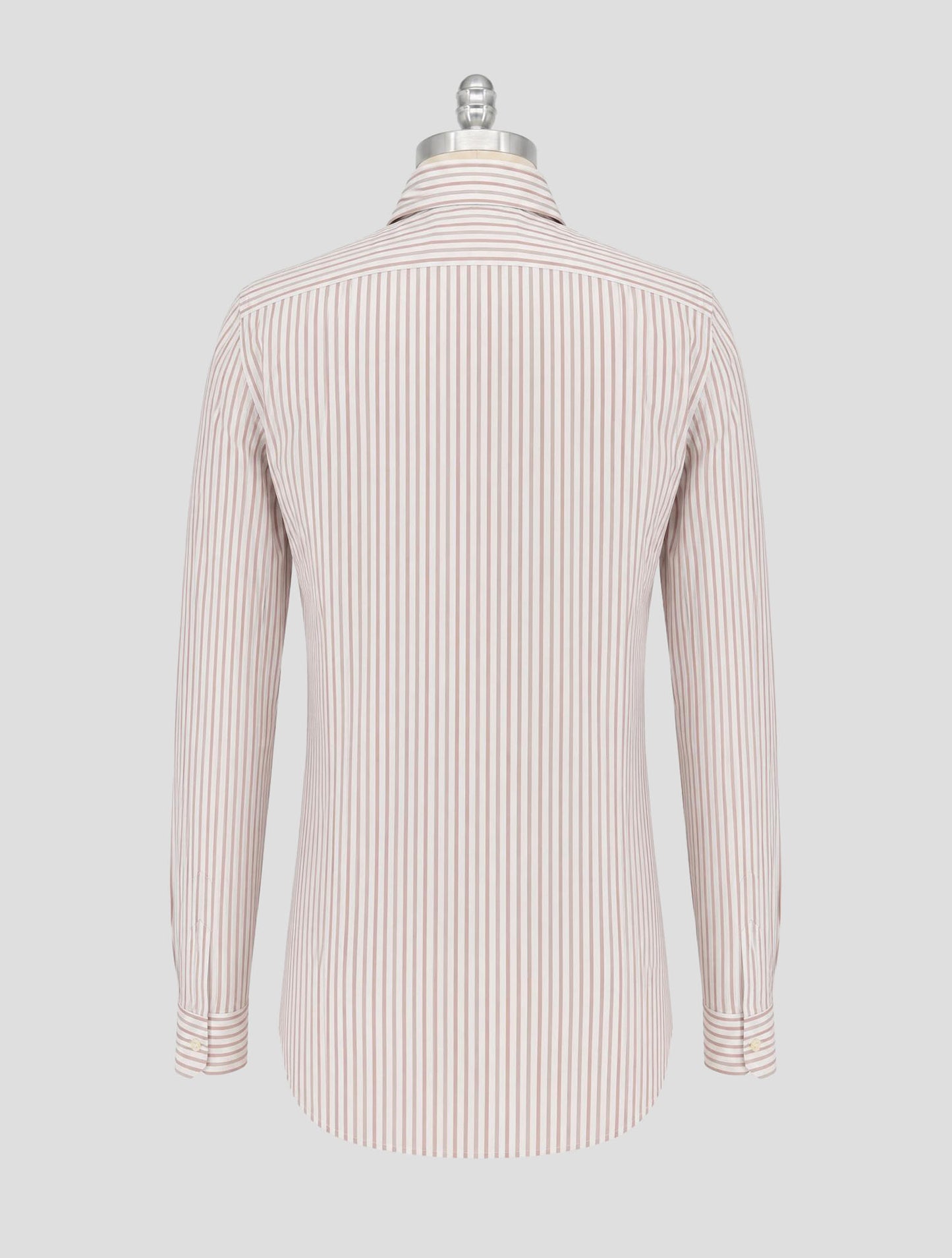 Kiton Brown White Cotton Shirt
