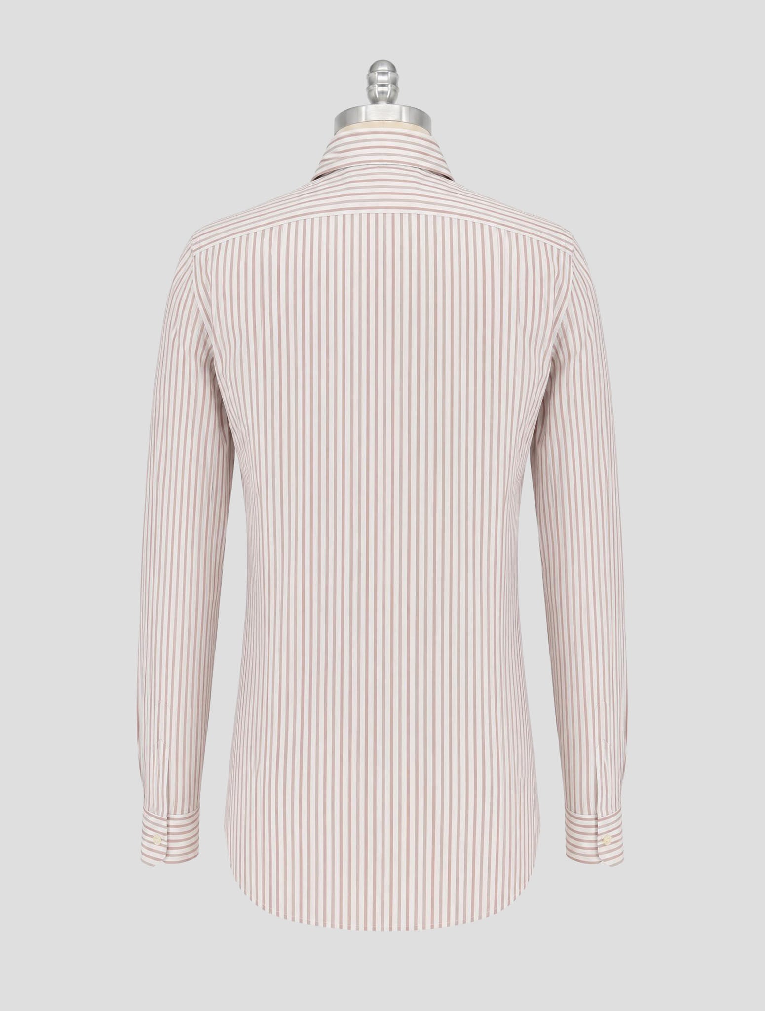 Kiton Brown White Cotton Shirt