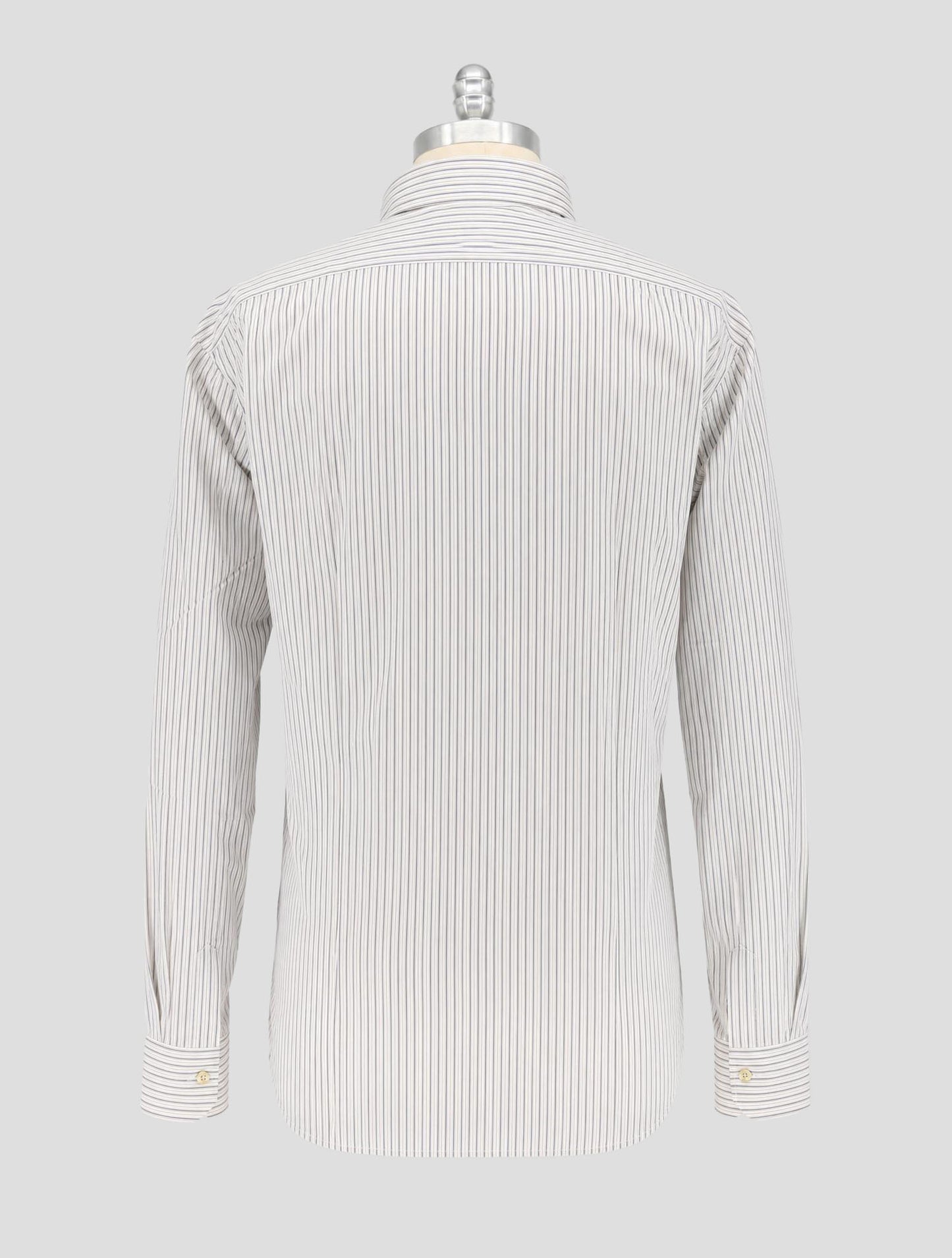 Kiton Blue Beige White Cotton Shirt