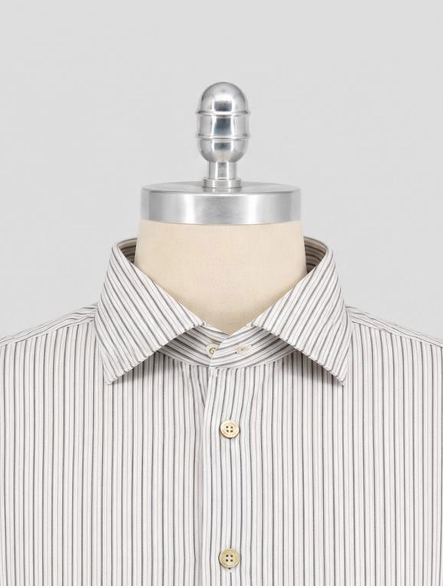 Kiton Blue Beige White Cotton Shirt