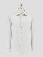 Kiton Green White Cotton Shirt