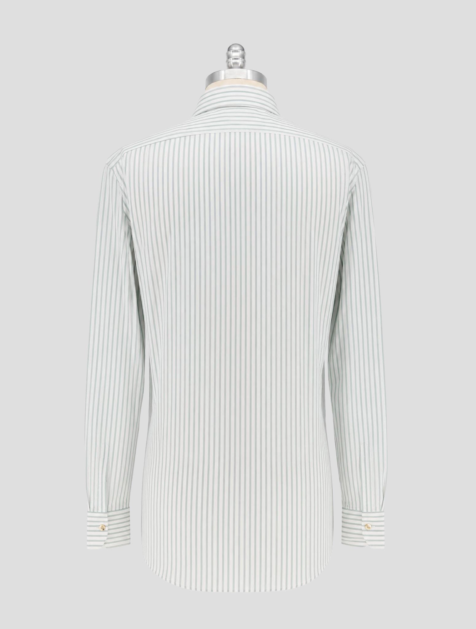 Kiton Green White Cotton Shirt