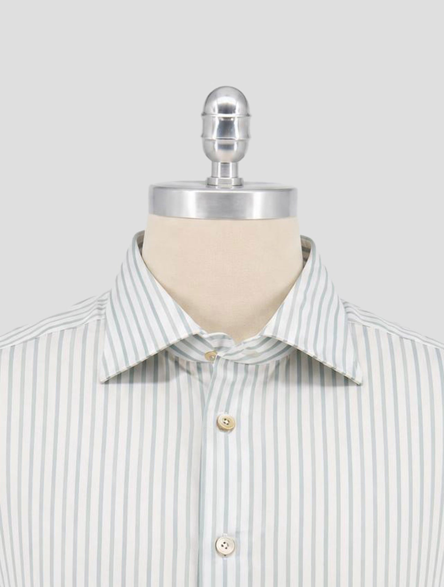 Kiton Green White Cotton Shirt
