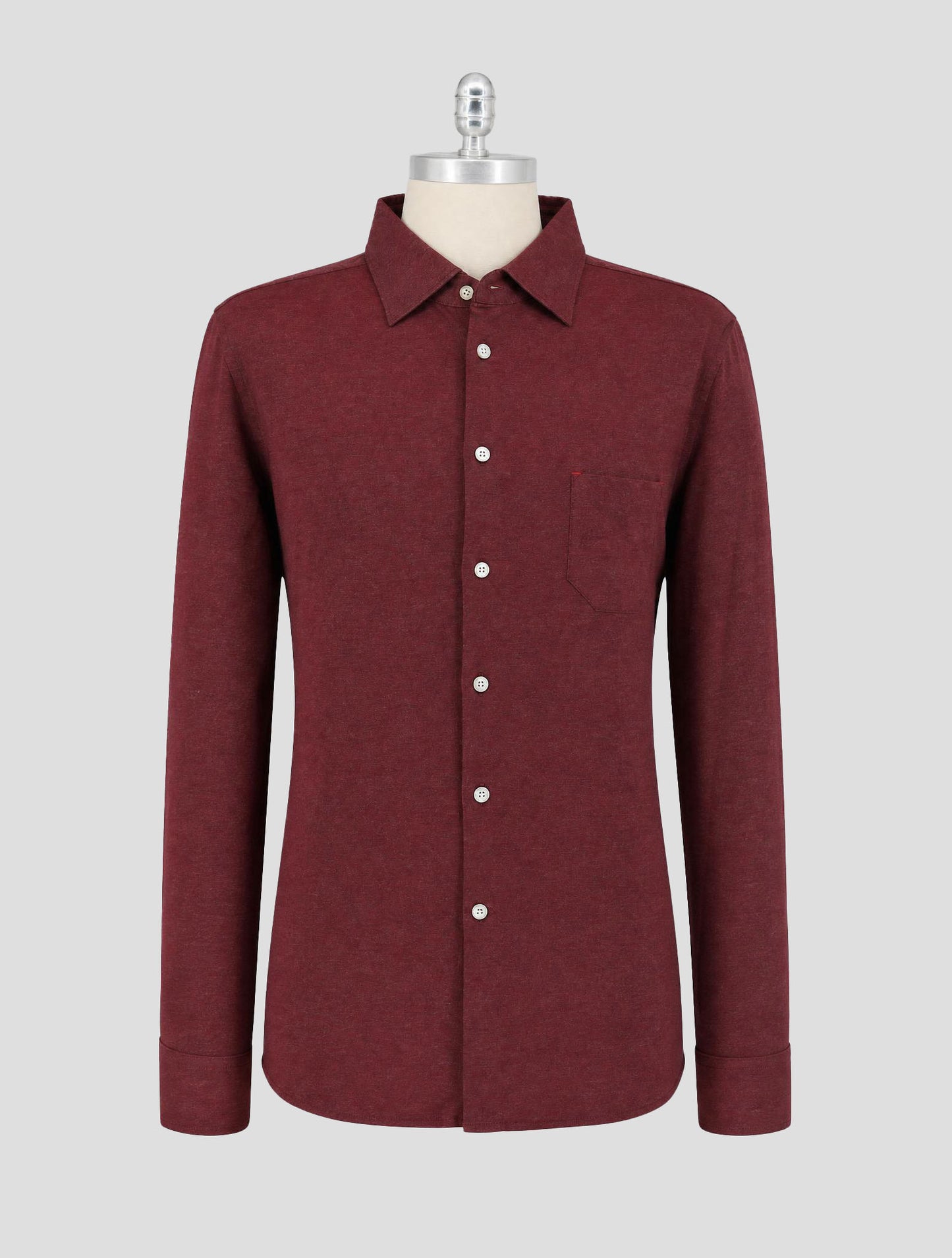 Kiton Burgundy Cotton Shirt