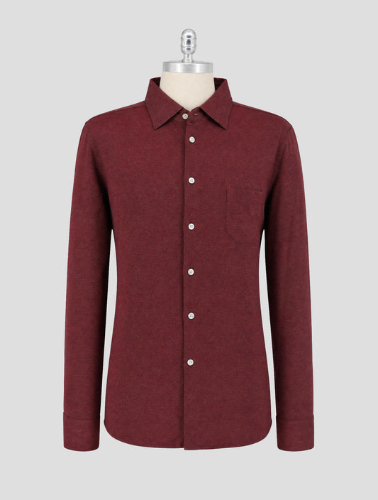 Kiton Burgundy Cotton Shirt