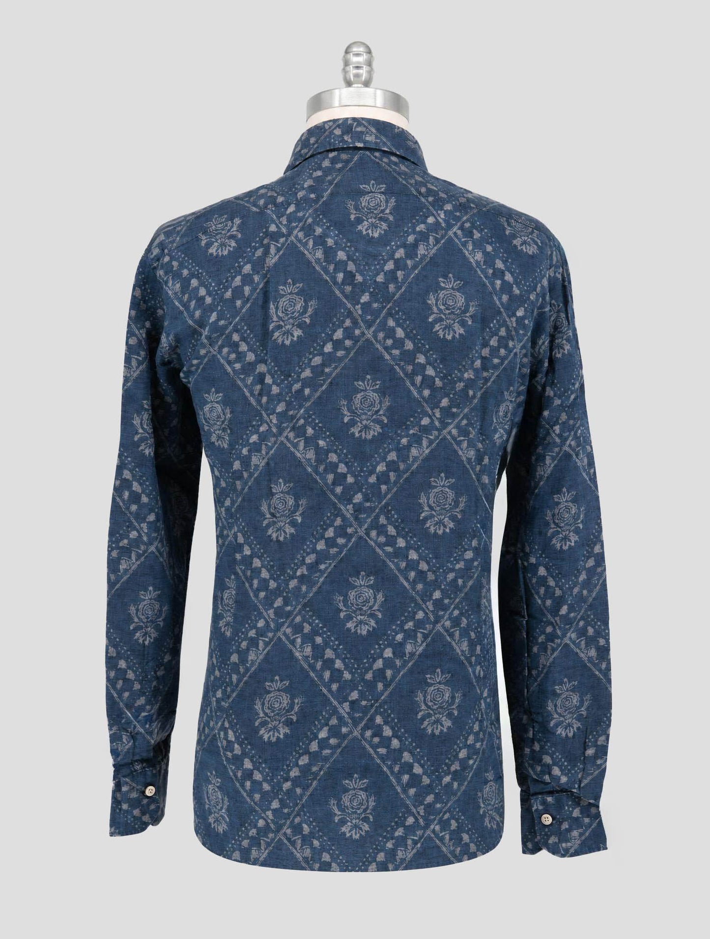 Kiton Blue Gray Linen Washed Shirt