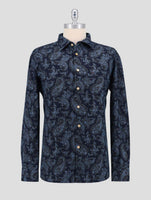 Kiton Blue Cotton Washed Shirt