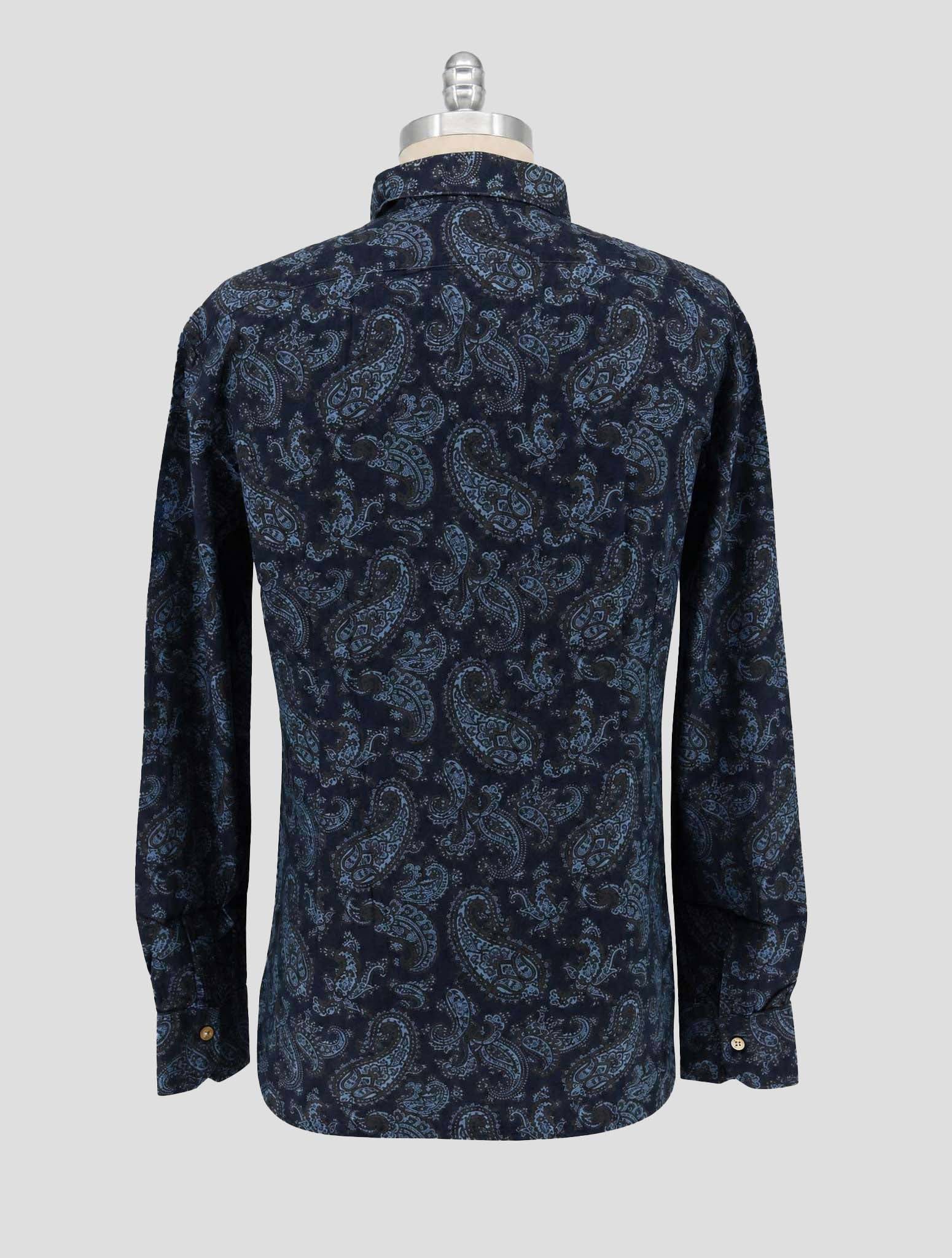 Kiton Blue Cotton Washed Shirt