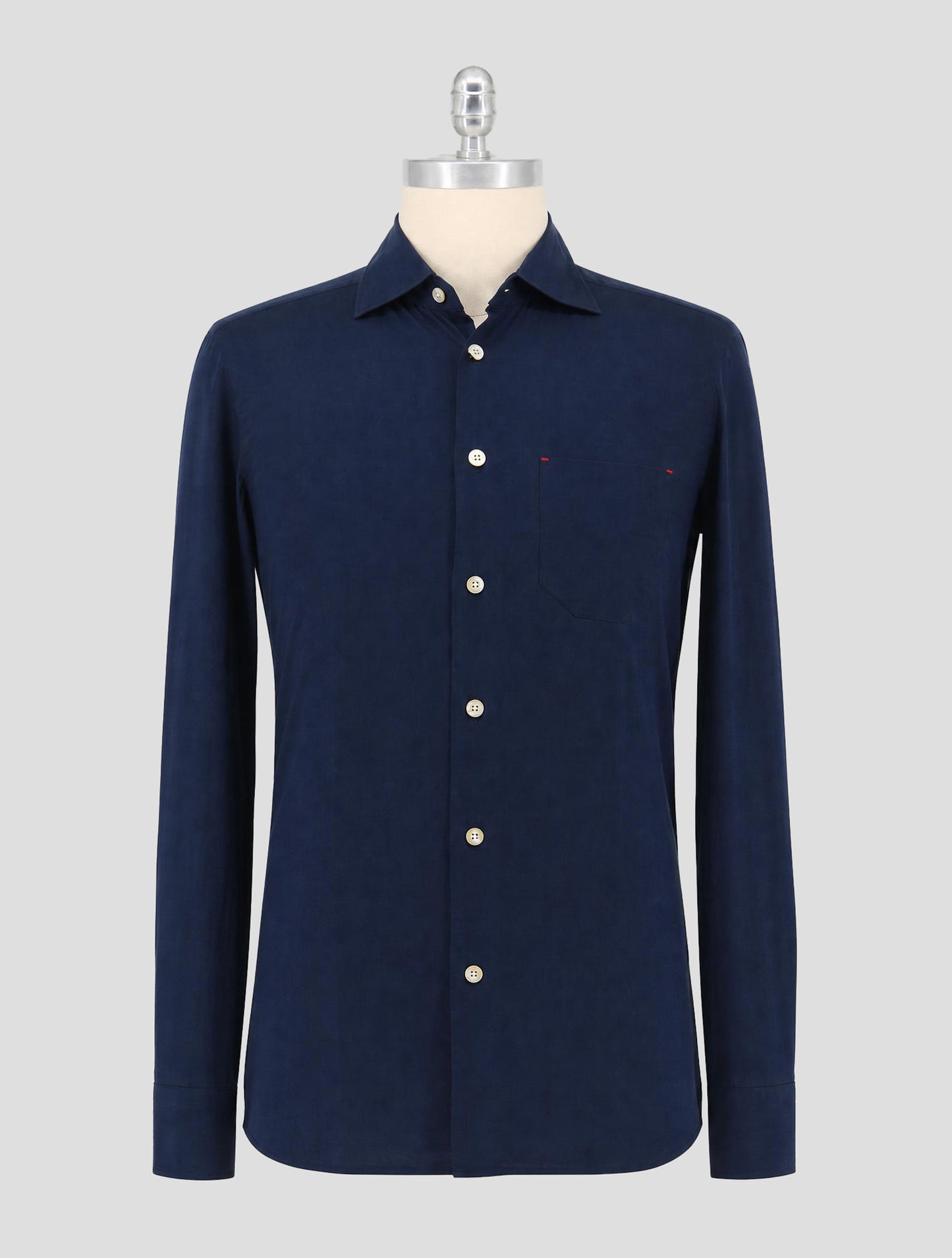 Kiton Blue Cotton Shirt