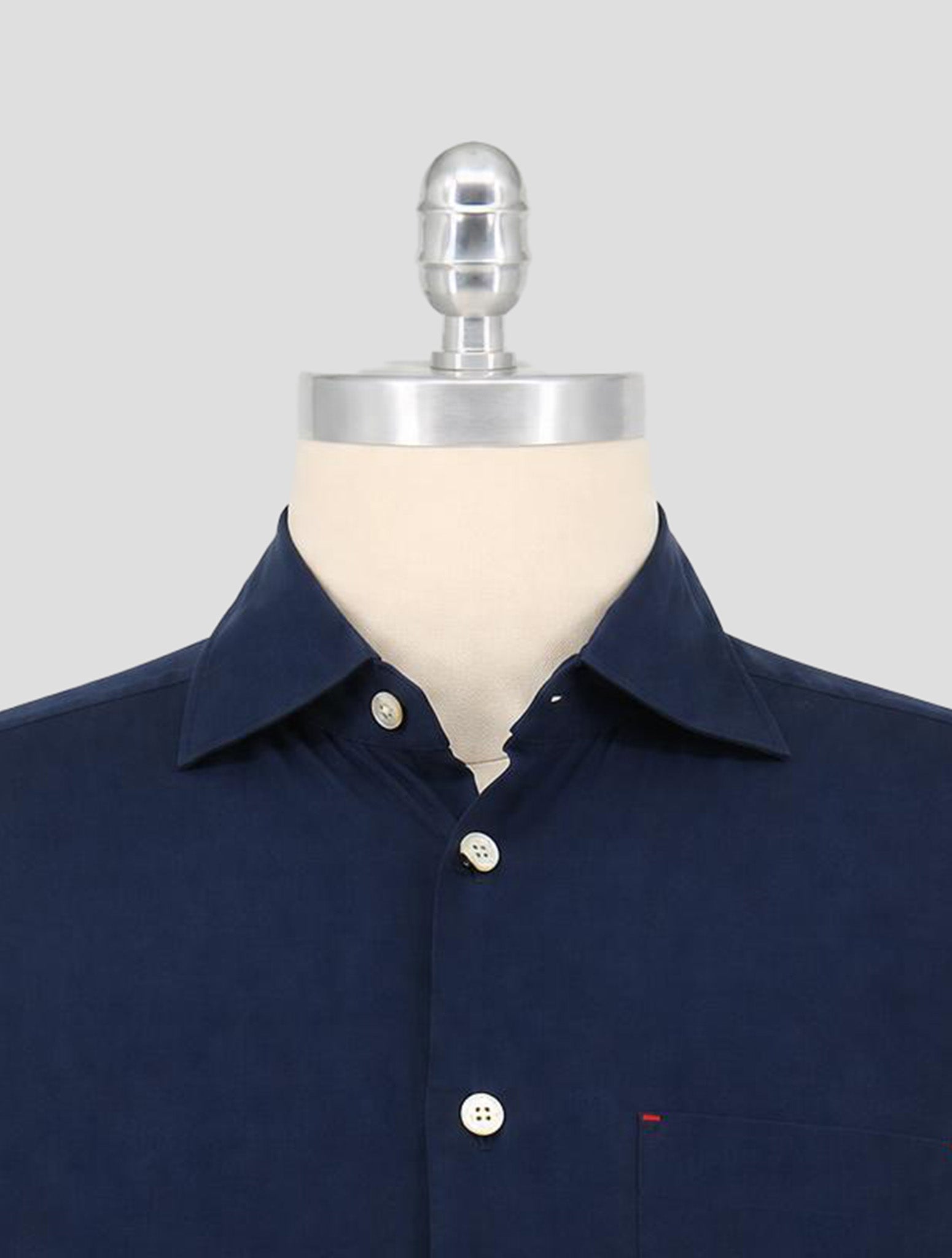Kiton Blue Cotton Shirt