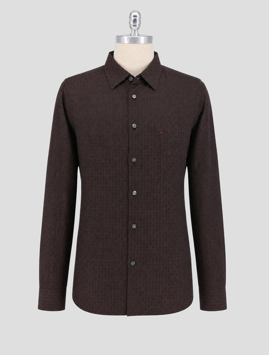 Kiton Brown Cotton Shirt