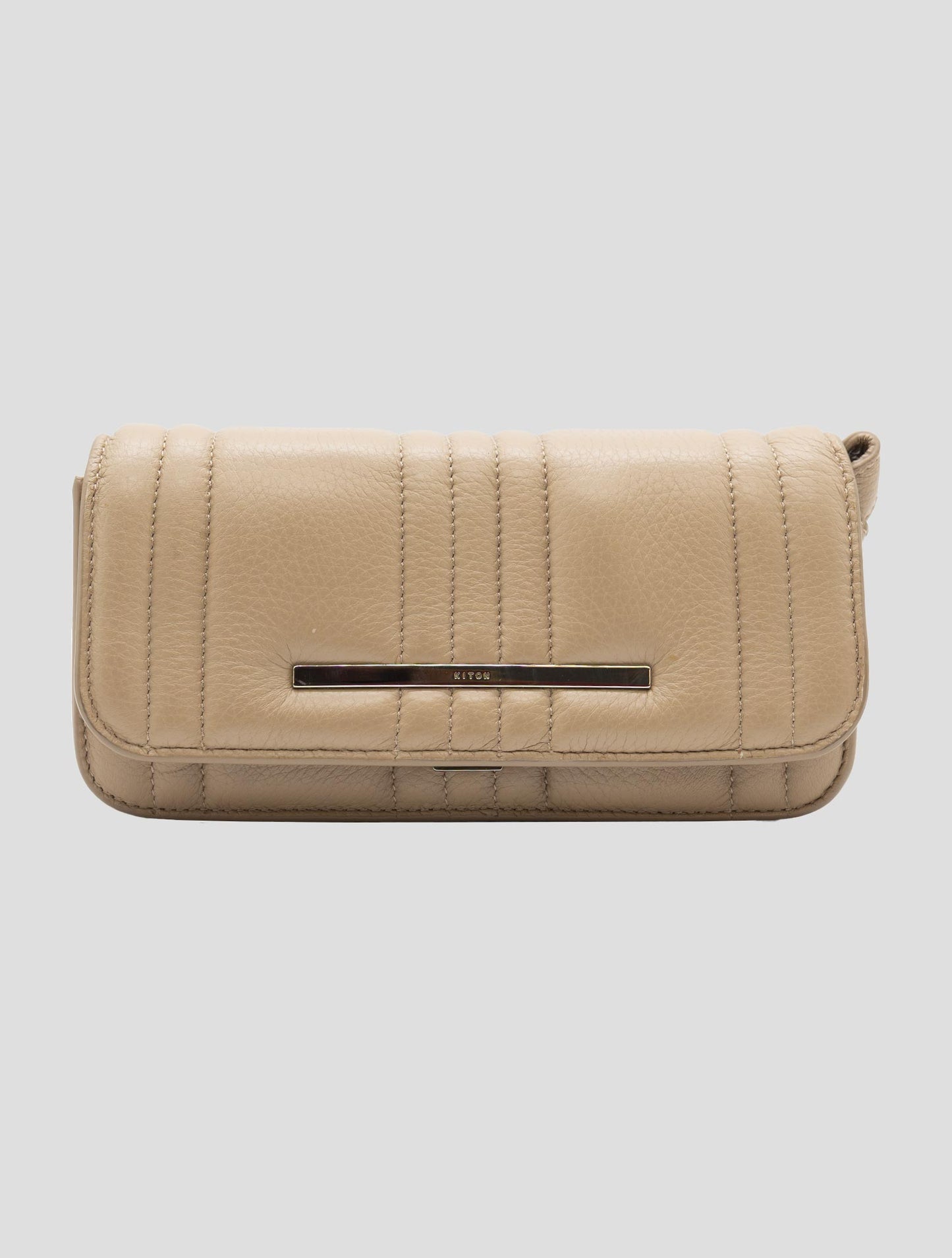 Kiton Beige Leather Pochette Women