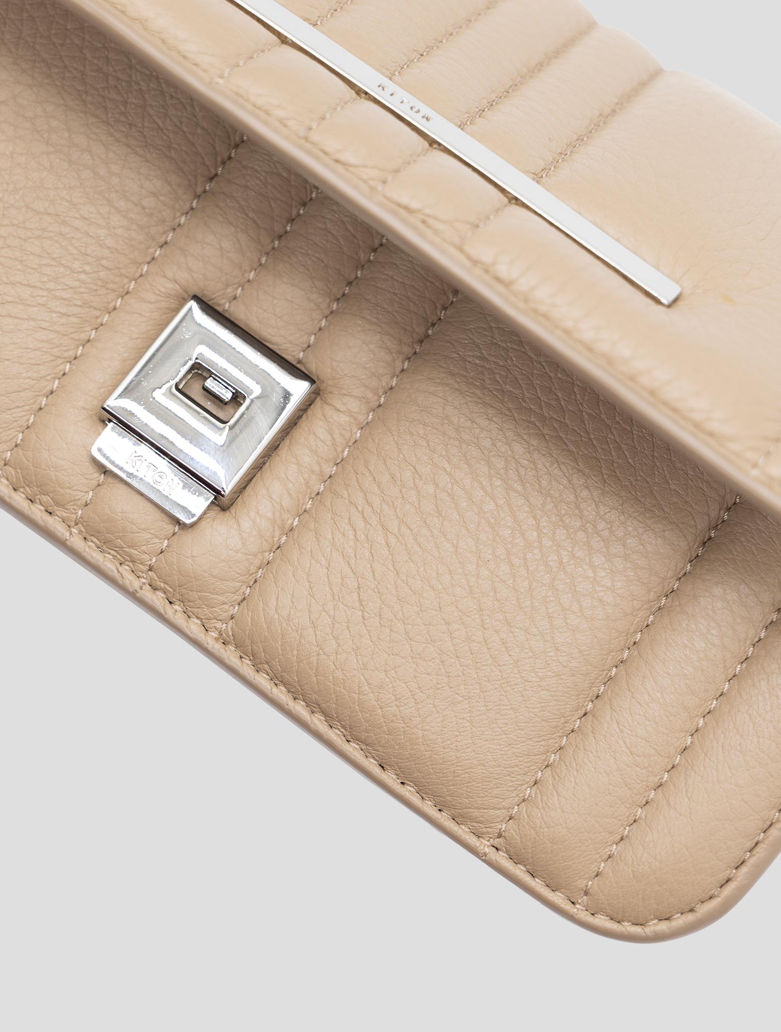 Kiton Beige Leather Pochette Women