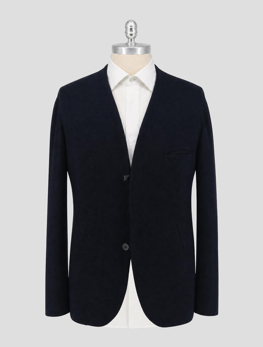 Kiton Knt Blue Cashmere Cotto Blazer