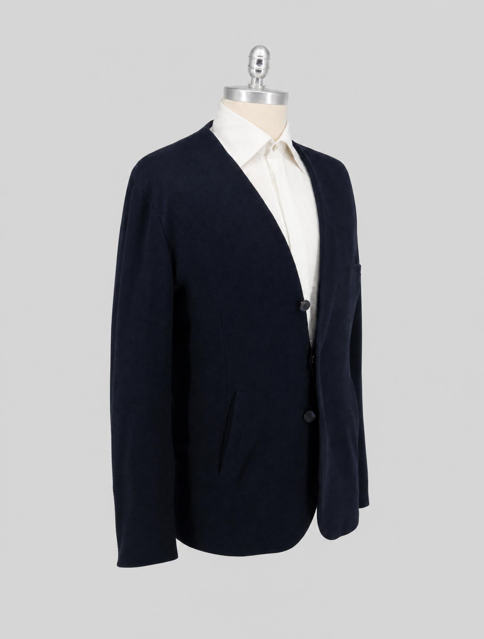 Kiton Knt Blue Cashmere Cotto Blazer