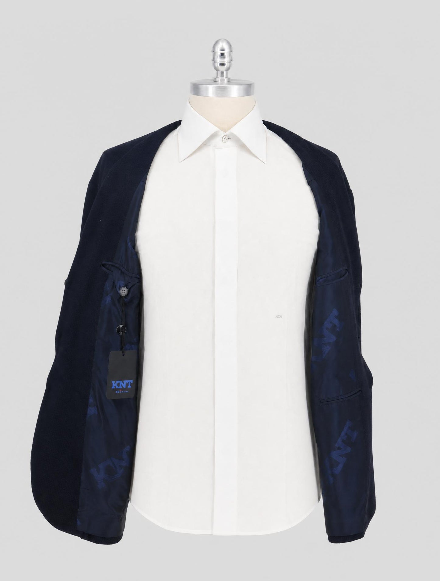 Kiton Knt Blue Cashmere Cotto Blazer