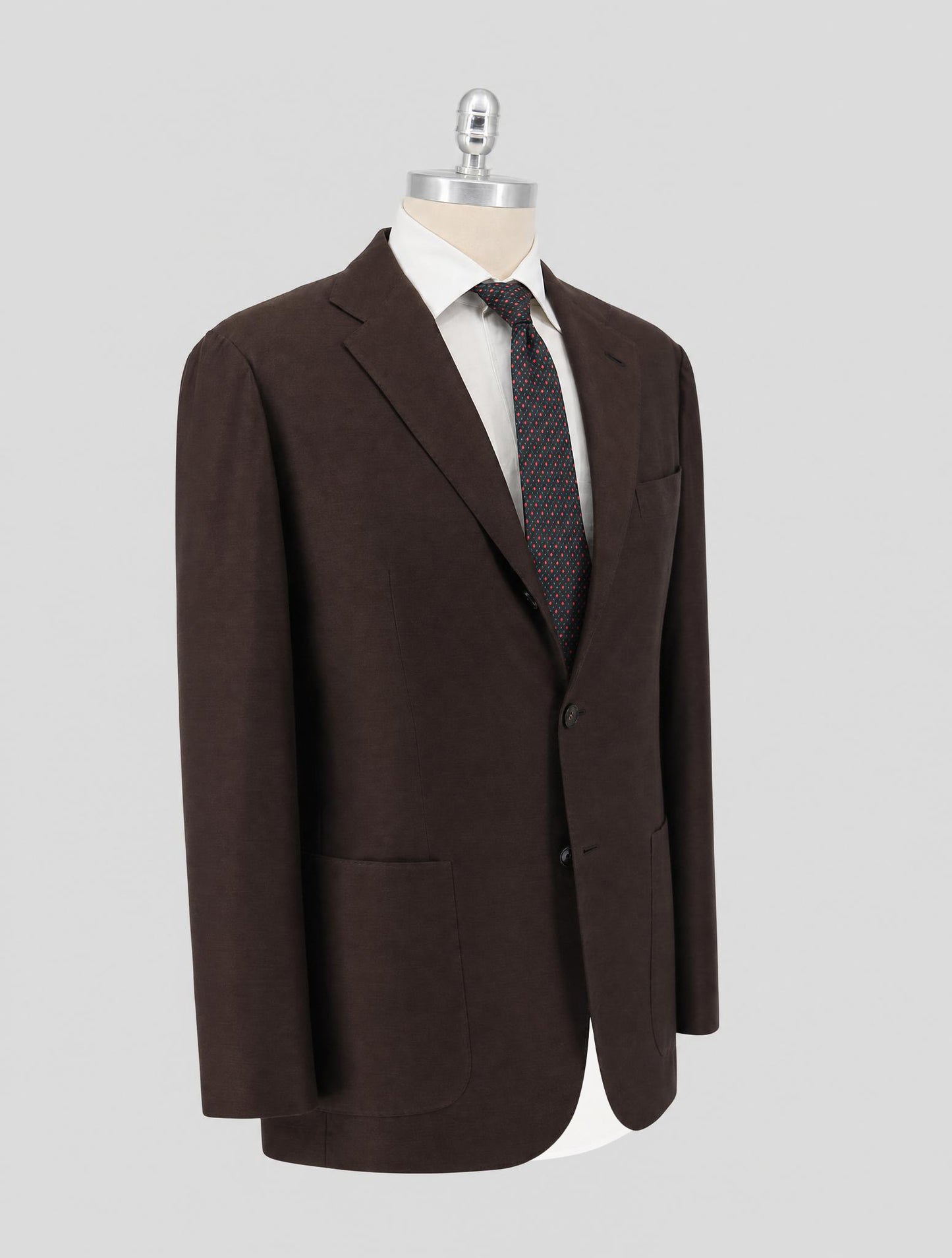 Kiton Brown Green Cotton Silk Cashmere Blazer