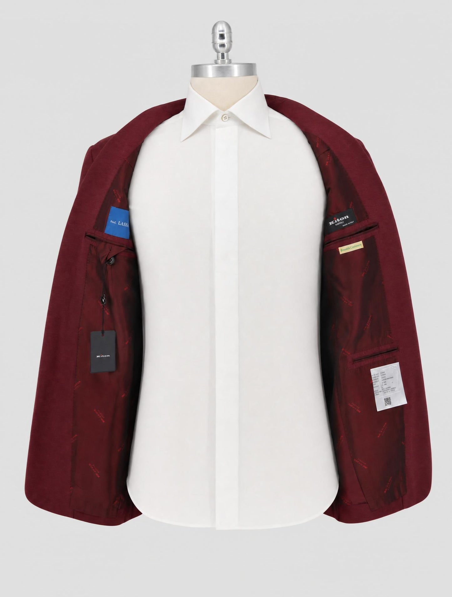 Kiton Burgundy Cashmere Blazer