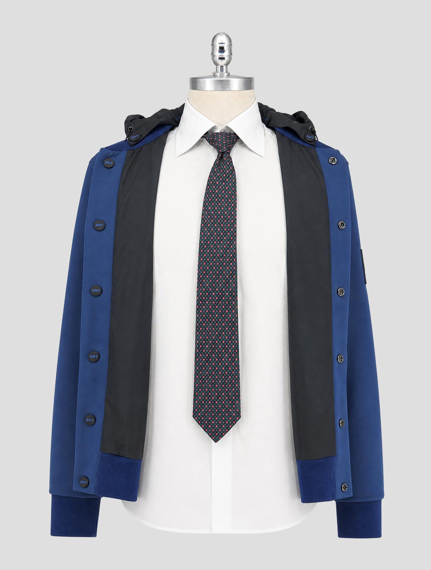 Kiton Knt Blue Pl Cotton Ea Coat
