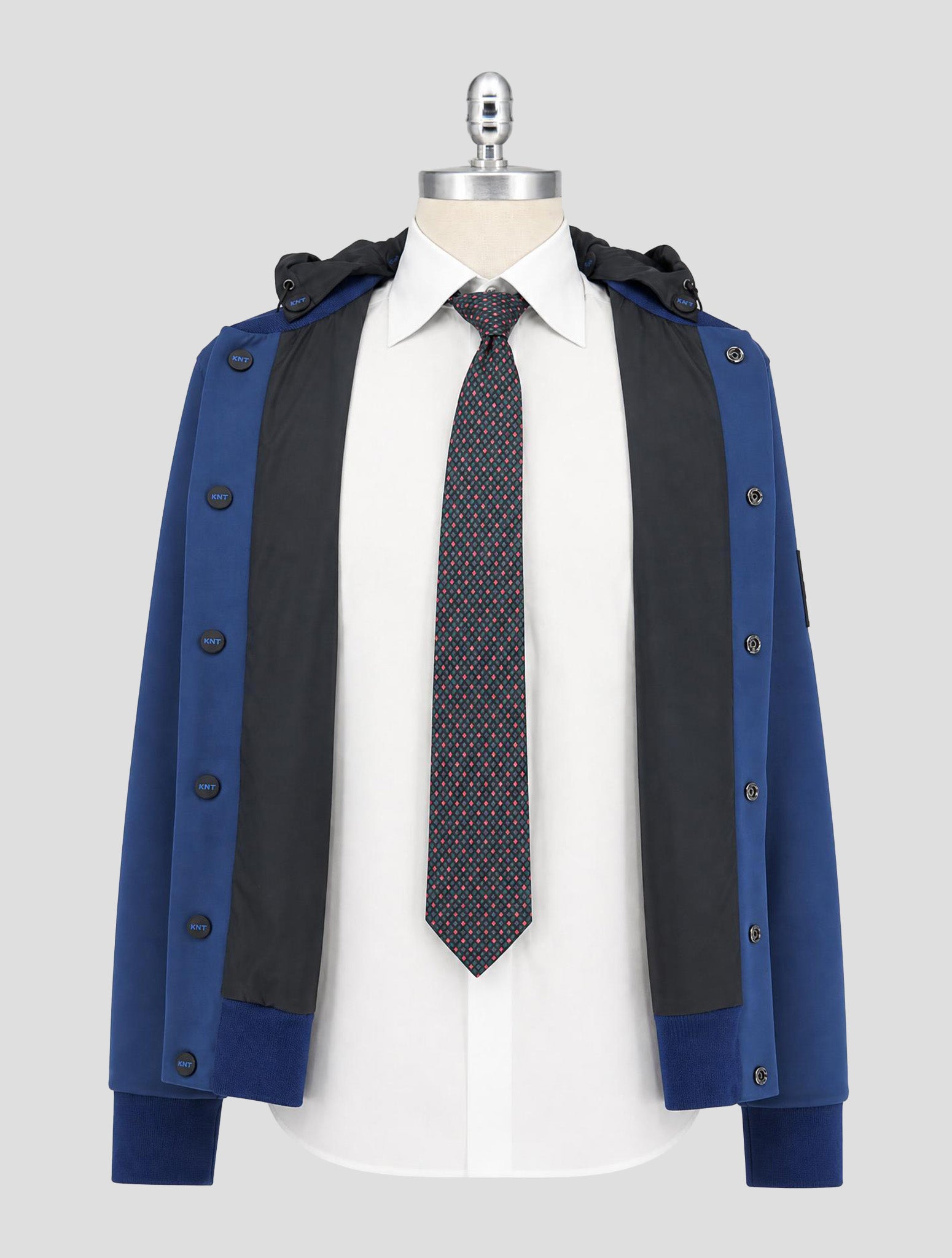 Kiton Knt Blue Pl Cotton Ea Coat