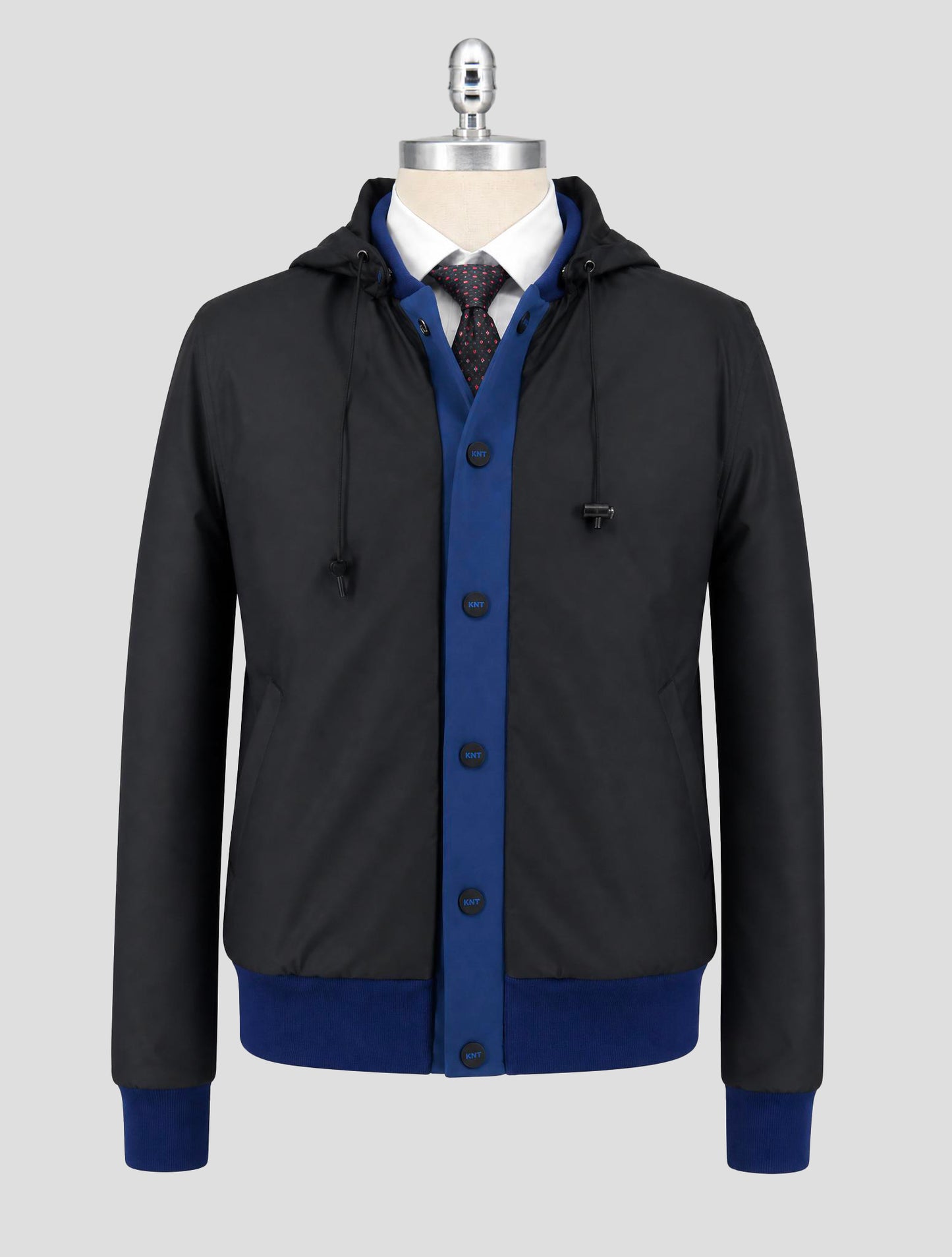 Kiton Knt Blue Pl Cotton Ea Coat