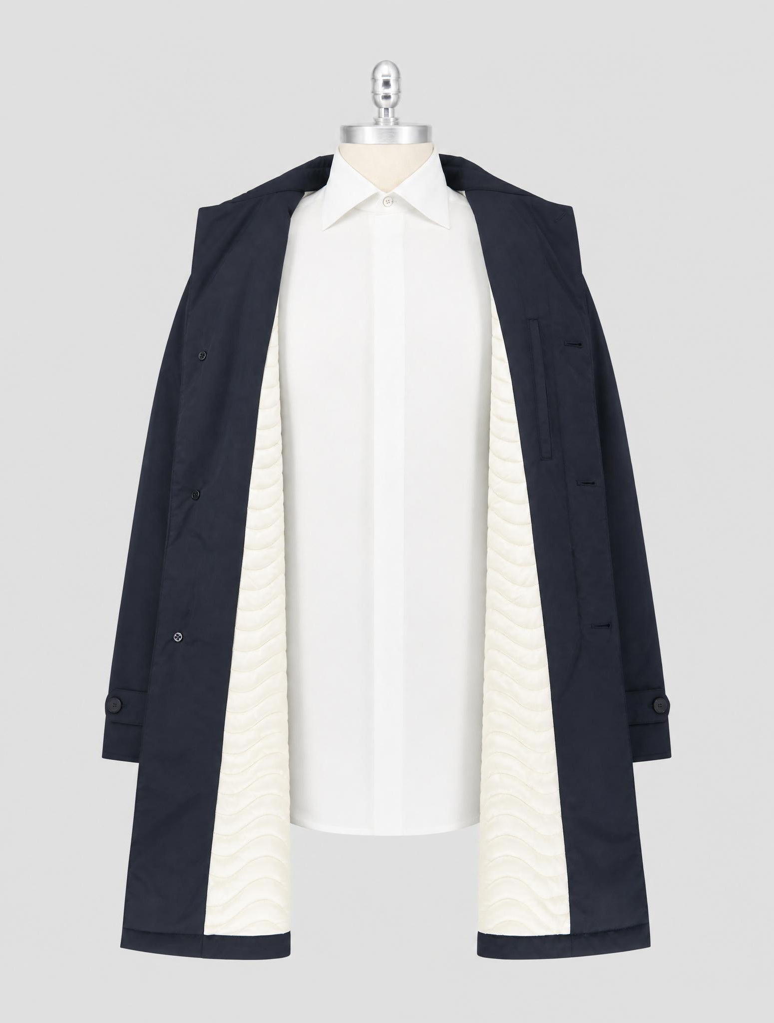 Kiton Knt Blue Pl Coat