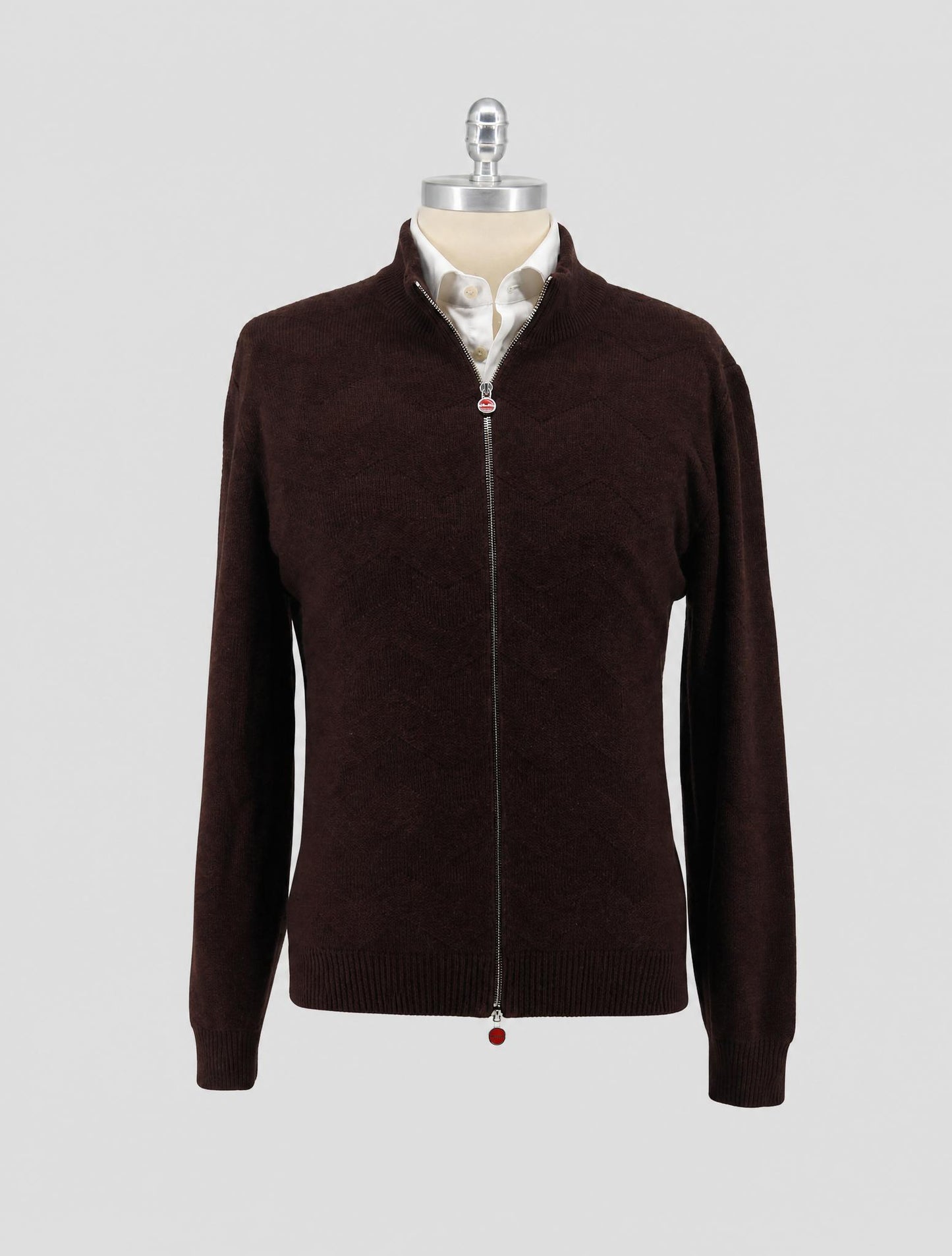 Kiton Brown Cashmere Sweater Full Zip