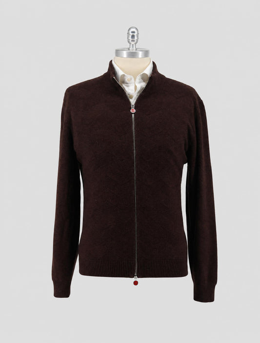 Kiton Brown Cashmere Sweater Full Zip
