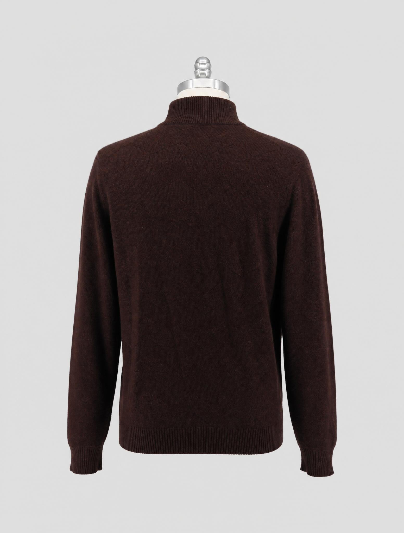 Kiton Brown Cashmere Sweater Full Zip