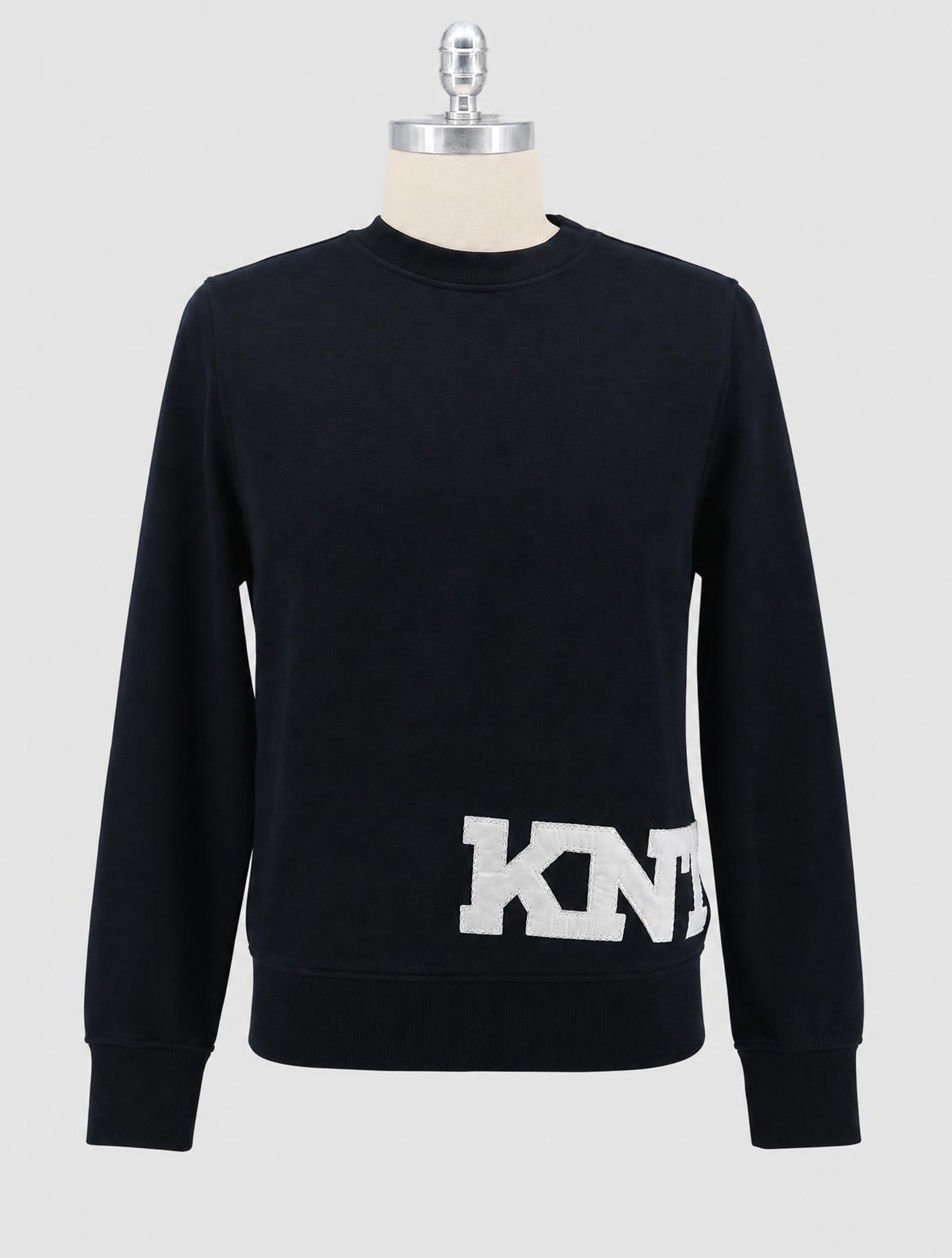 Kiton Knt Black Cotton Sweater Crewneck