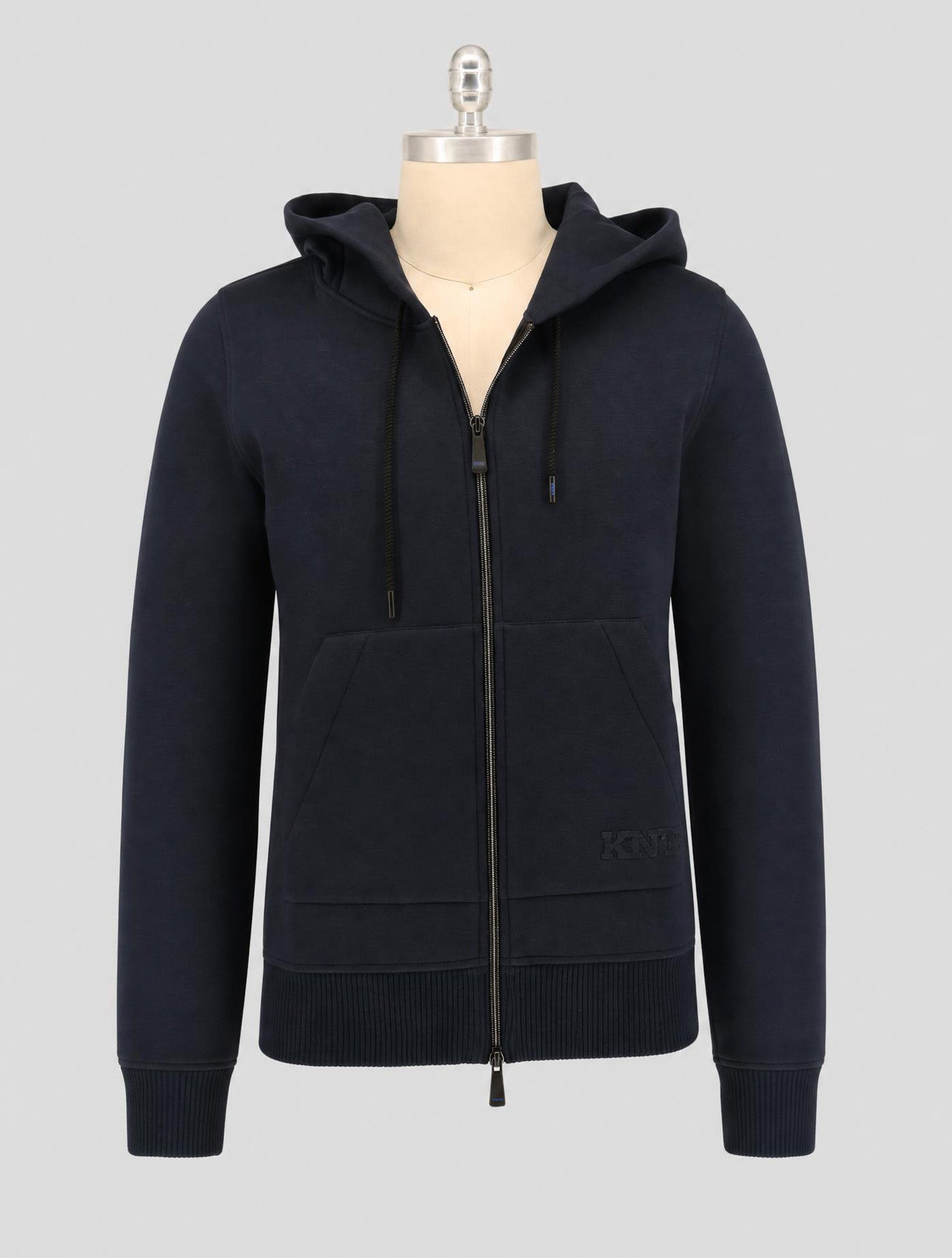 Kiton Blue Viscose Ea Sweater Hoodie