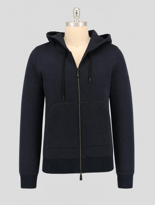 Kiton Blue Viscose Ea Sweater Hoodie