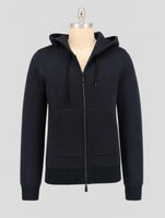 Kiton Blue Viscose Ea Sweater Hoodie