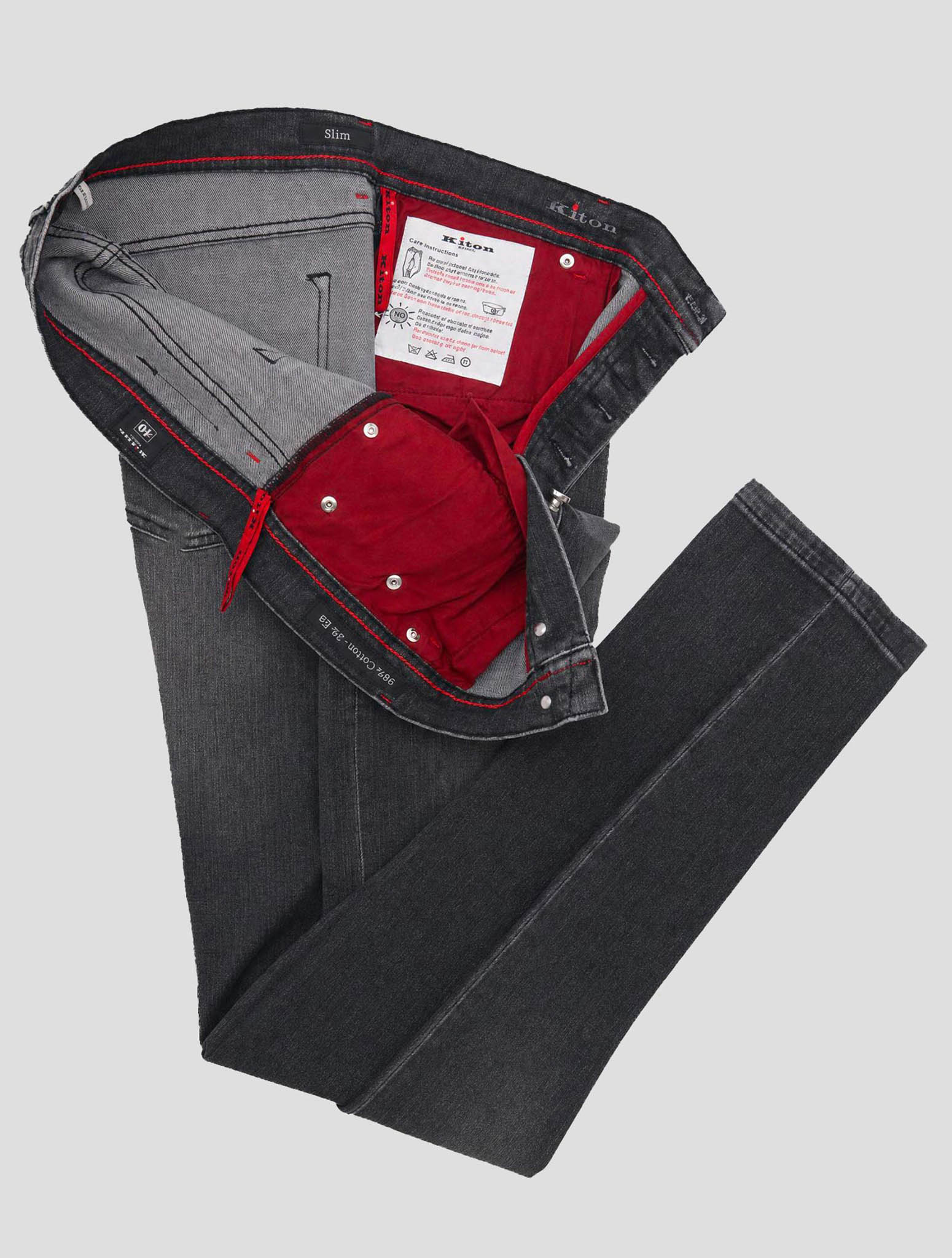 Kiton Gray Cotton Ea Jeans