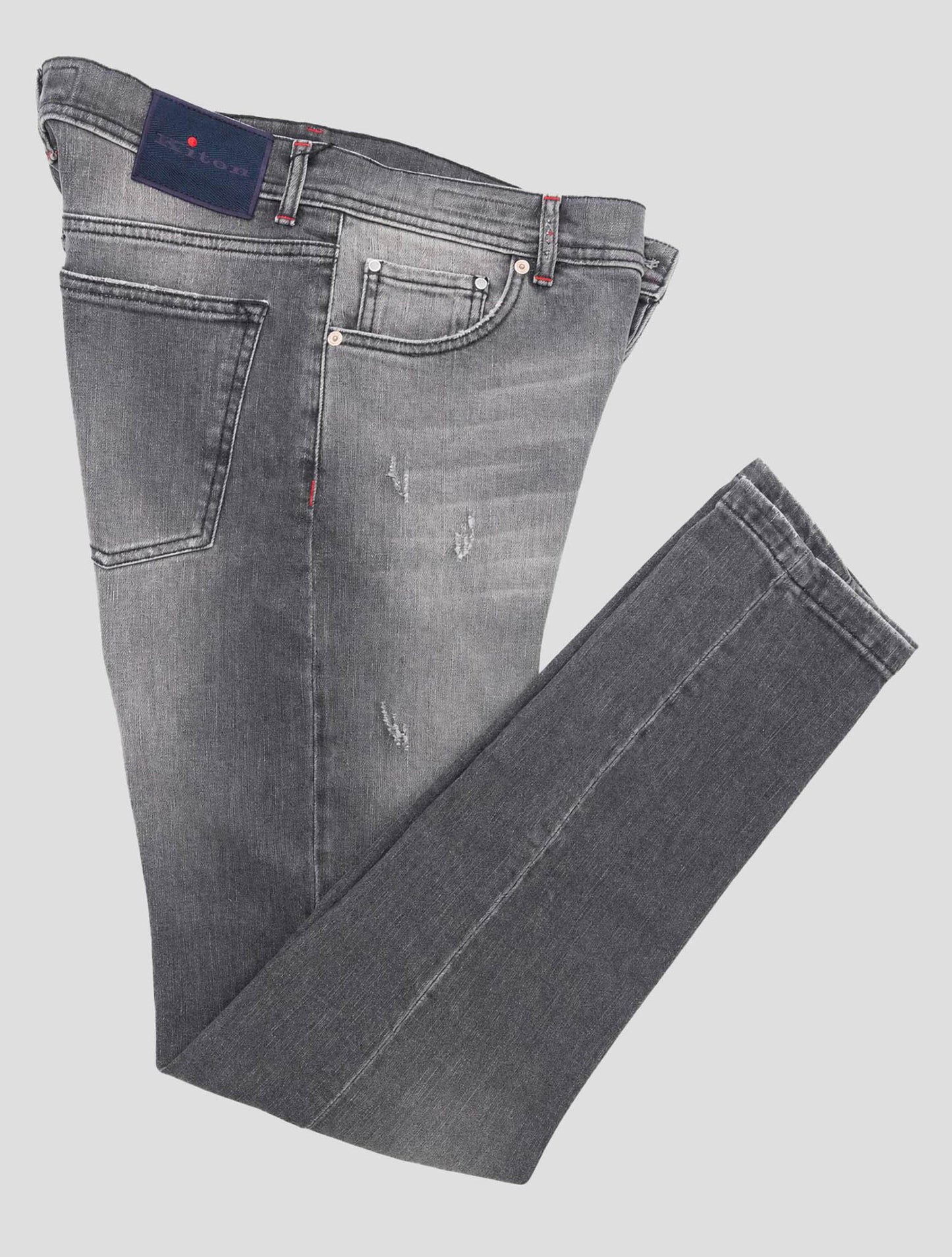 Kiton Gray Cotton Ea Jeans