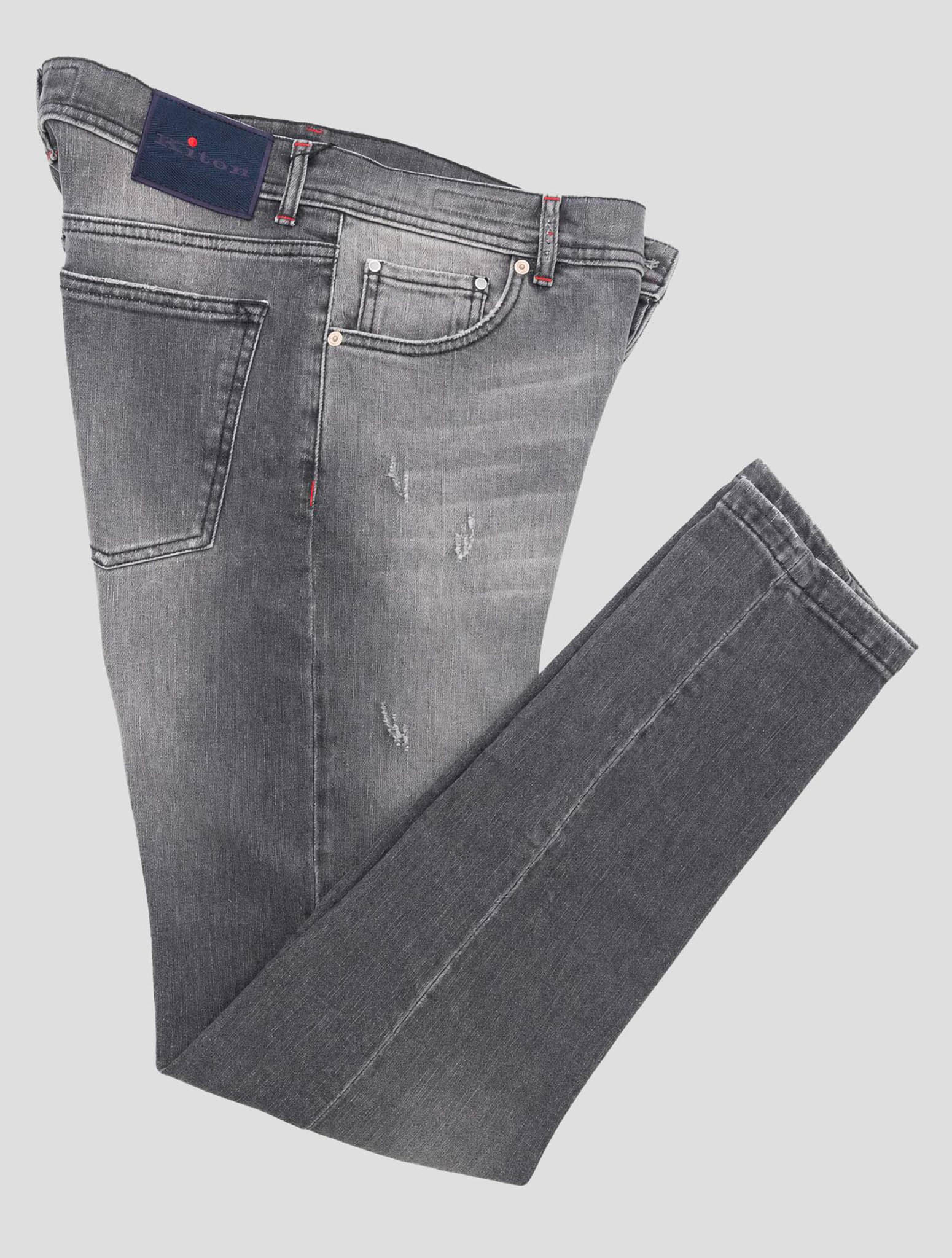 Kiton Gray Cotton Ea Jeans